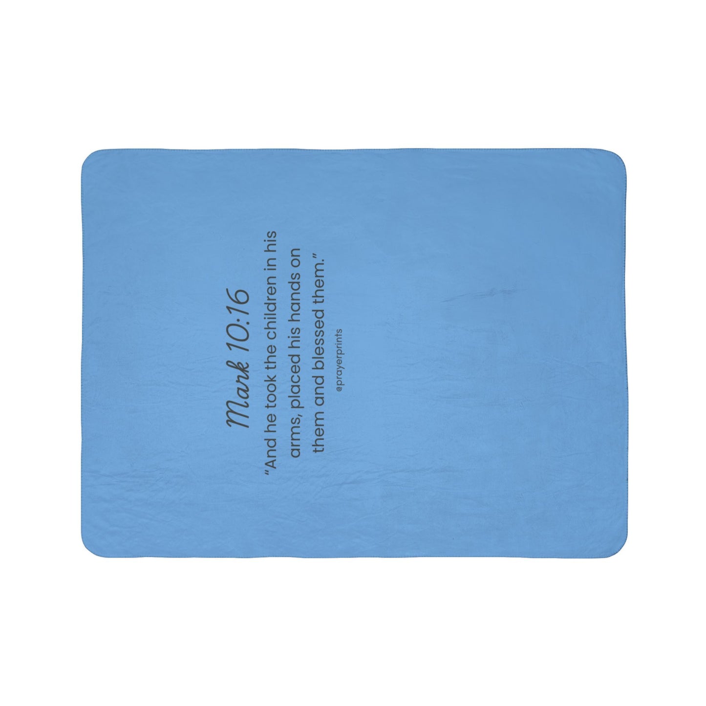 Bible Verse Fleece Sherpa Blanket - Mark 10:16 - Comforting Prayer Gift
