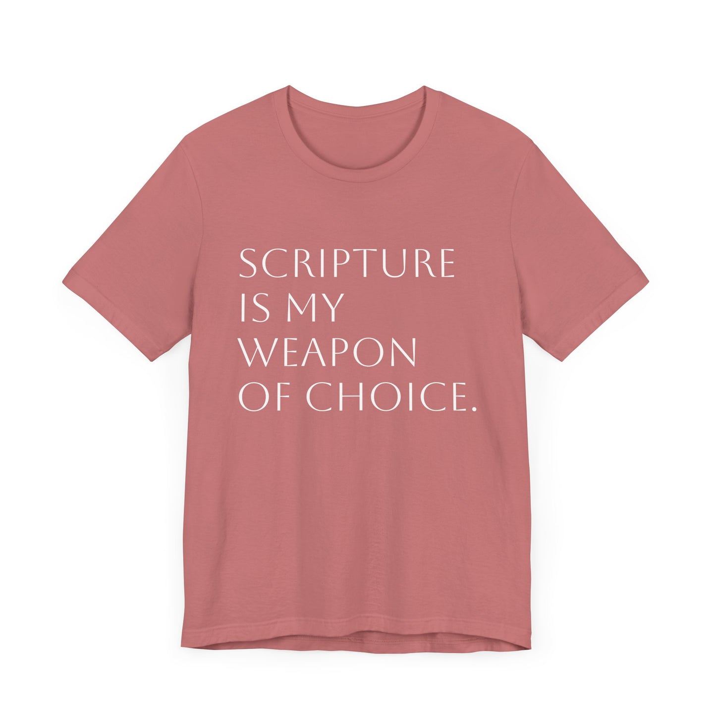 Scripture Is My Weapon of Choice Unisex Jersey Tee - Inspirational Faith Shirt