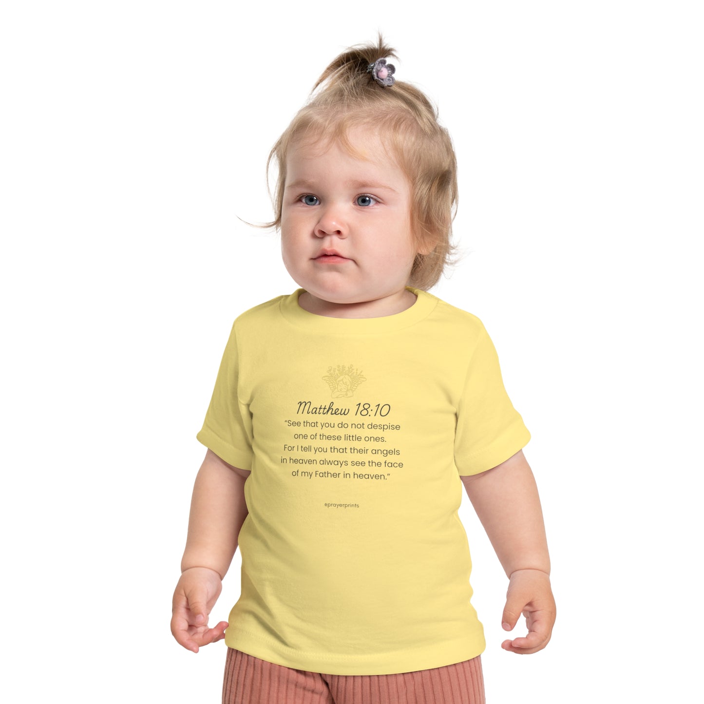 Inspirational Baby T-Shirt with Matthew 18:10 Quote