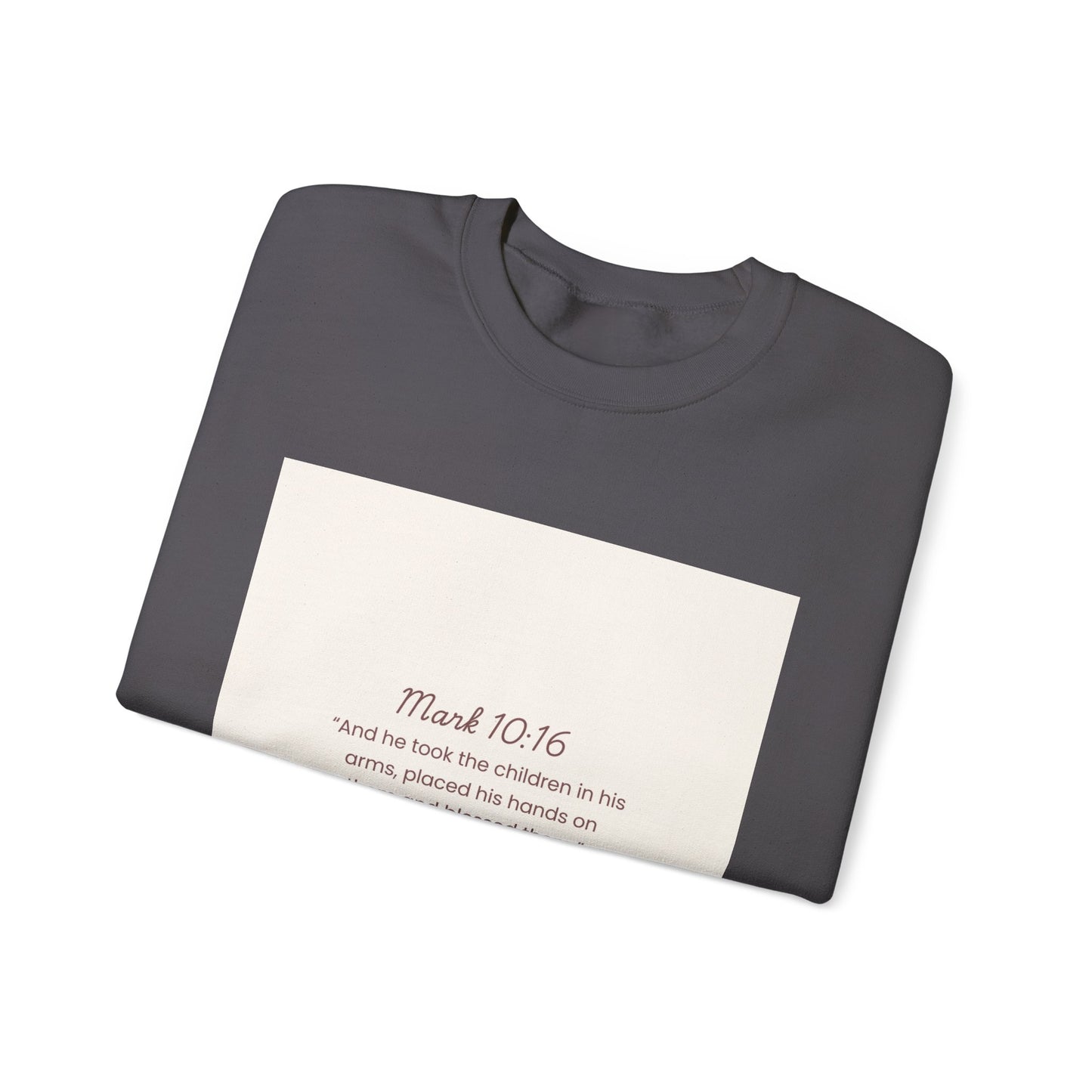 Faith-Inspired Unisex Heavy Blend™ Crewneck Sweatshirt - Mark 10:16 Quote