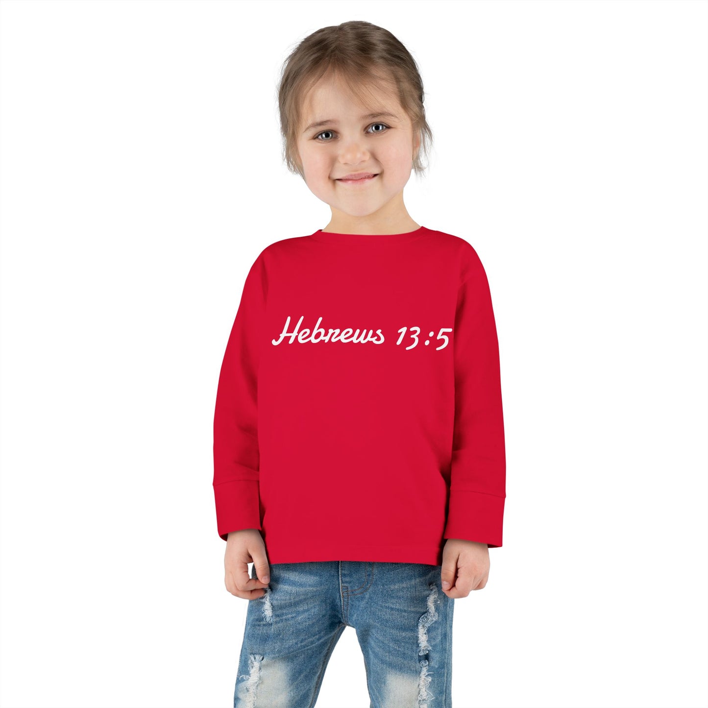 Inspirational Toddler Long Sleeve Tee - Hebrews 13:5