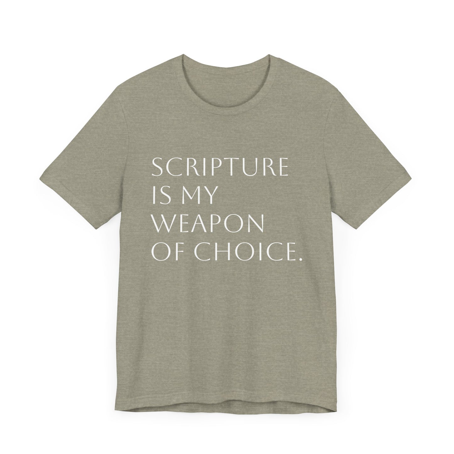 Scripture Is My Weapon of Choice Unisex Jersey Tee - Inspirational Faith Shirt