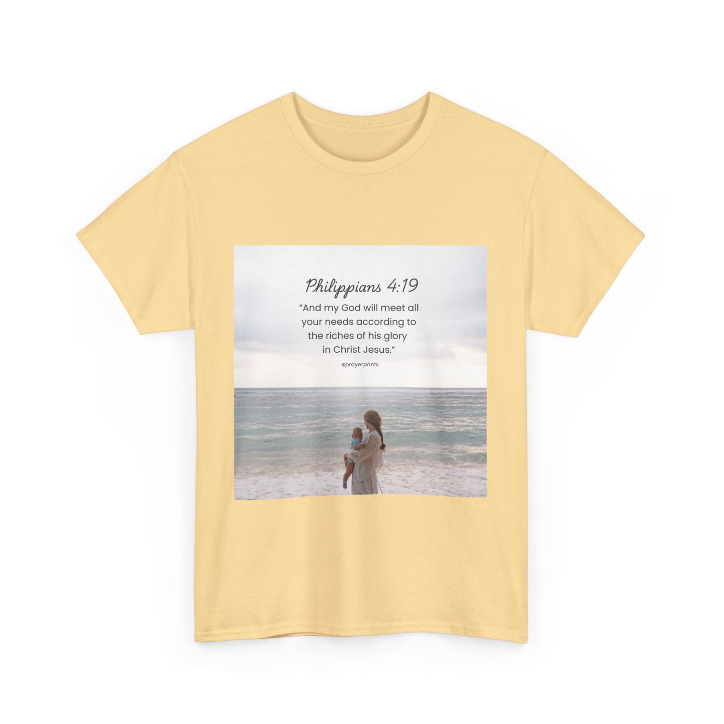 Inspirational Unisex Heavy Cotton Tee - 'Philippians 4:19'