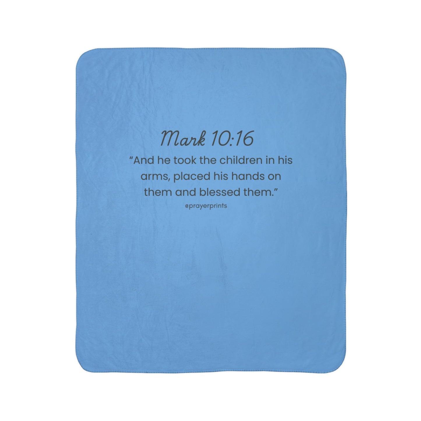 Bible Verse Fleece Sherpa Blanket - Mark 10:16 - Comforting Prayer Gift