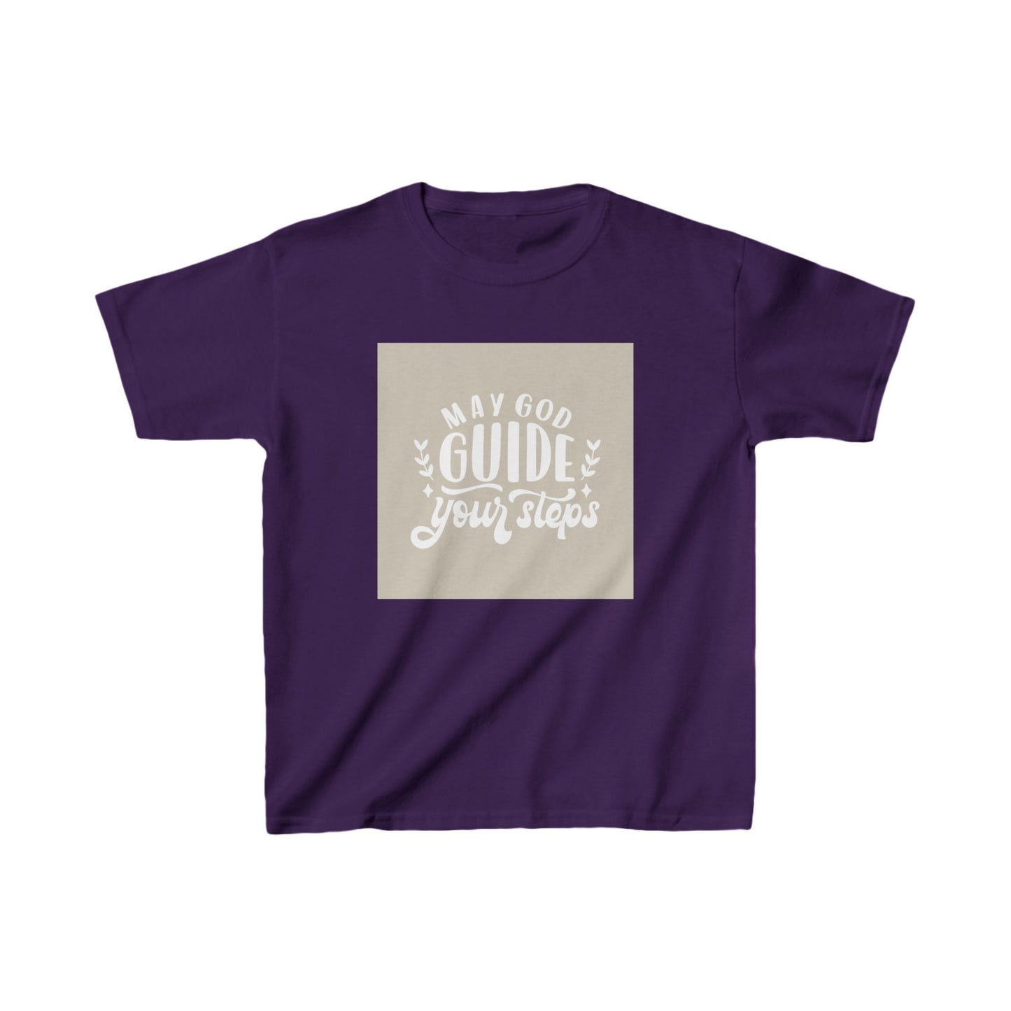 Inspirational Kids Cotton Tee - "May God Guide Your Steps"
