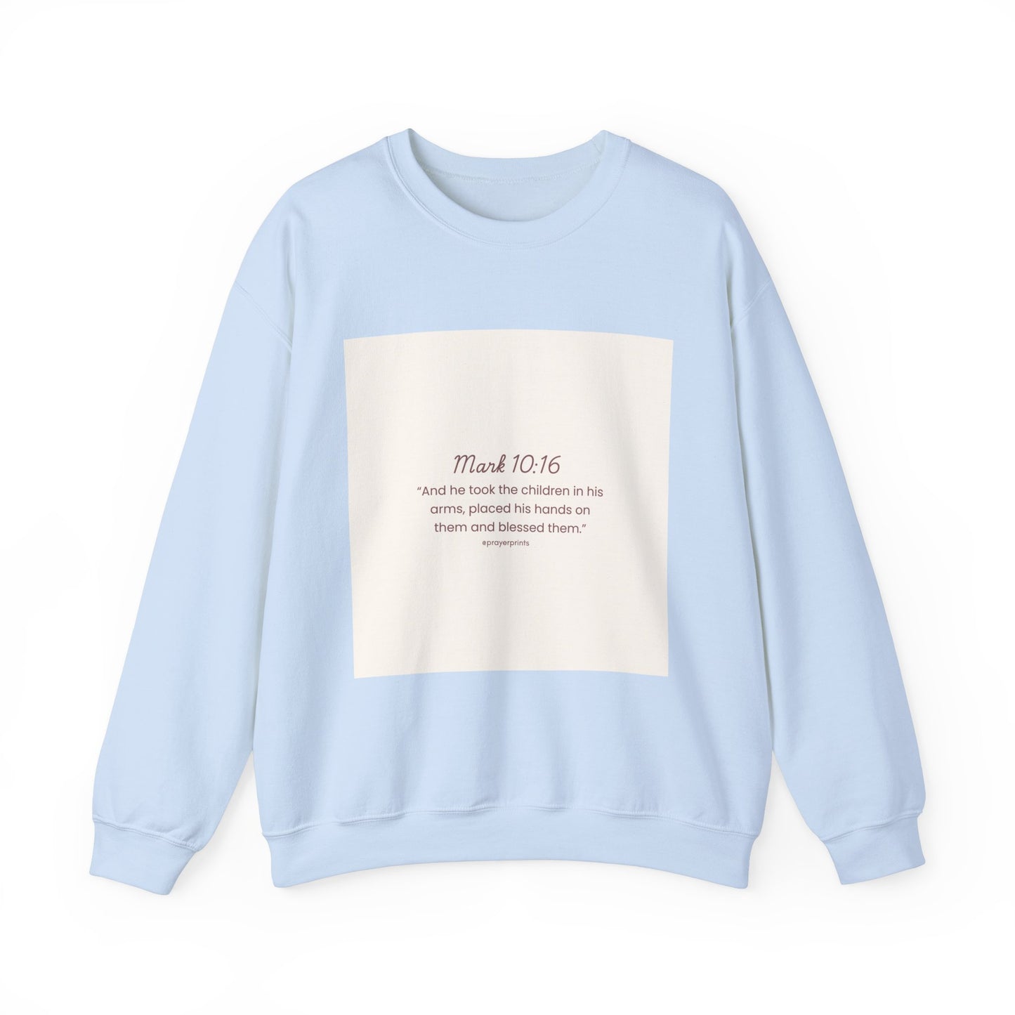 Faith-Inspired Unisex Heavy Blend™ Crewneck Sweatshirt - Mark 10:16 Quote