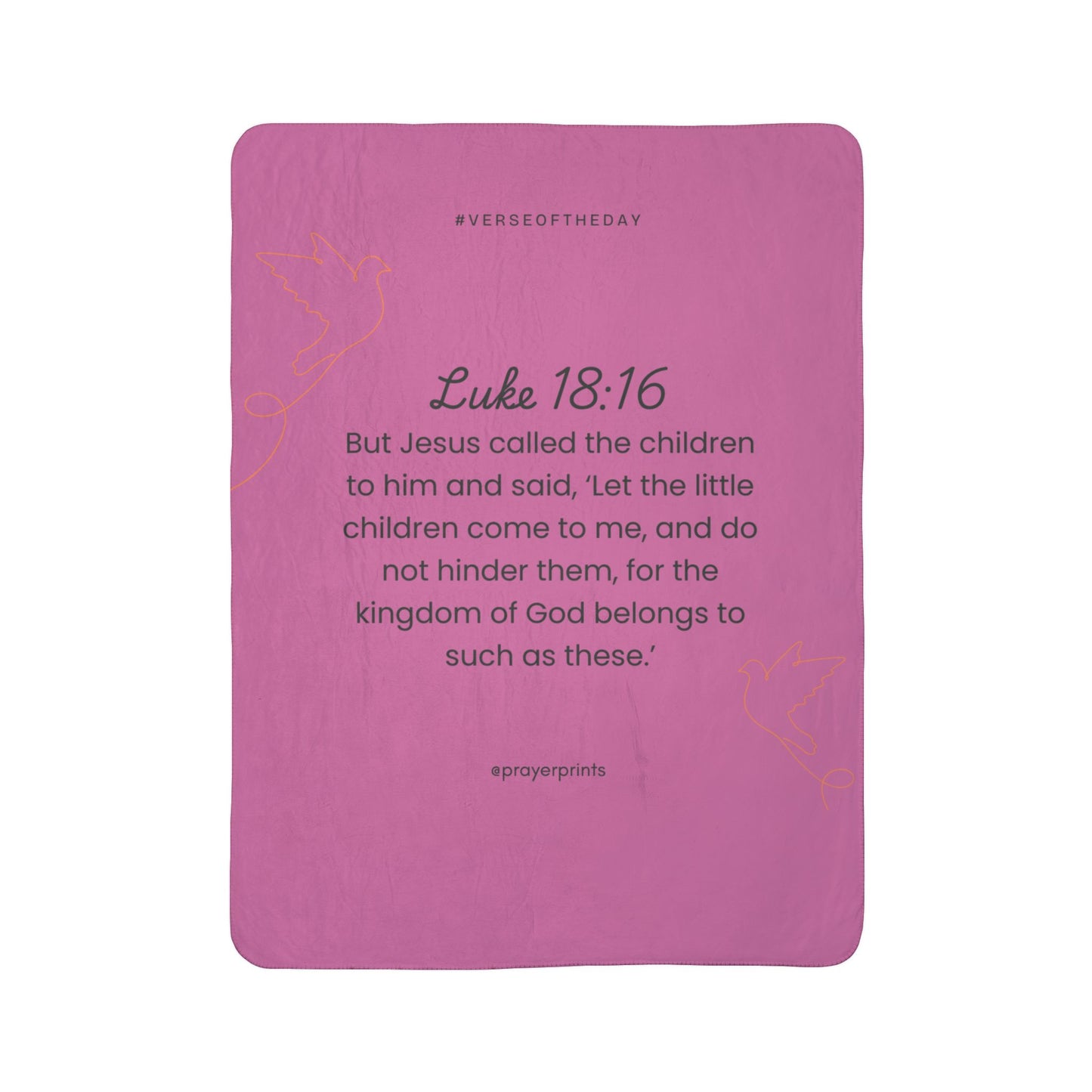 Inspirational Fleece Sherpa Blanket - Luke 18:16 Scripture Message