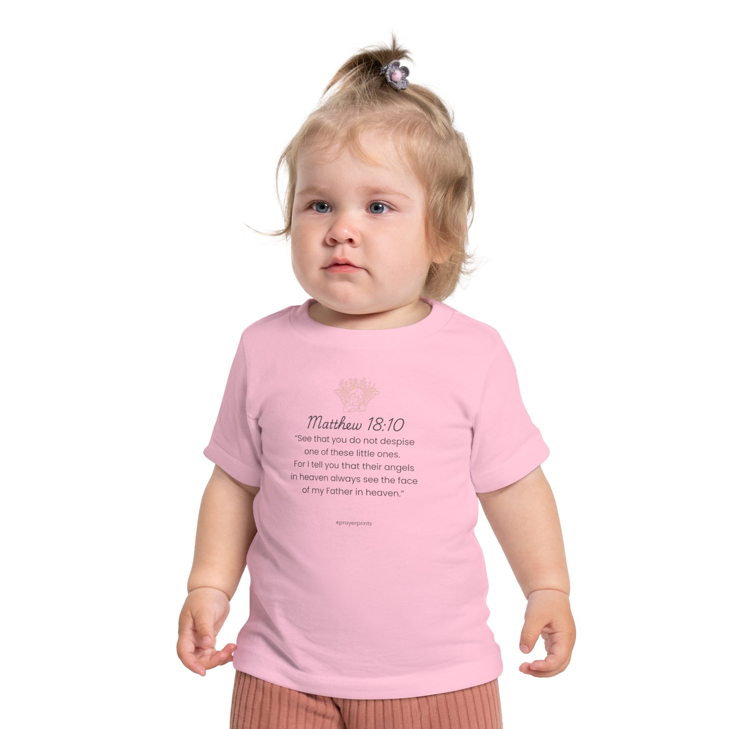 Inspirational Baby T-Shirt with Matthew 18:10 Quote