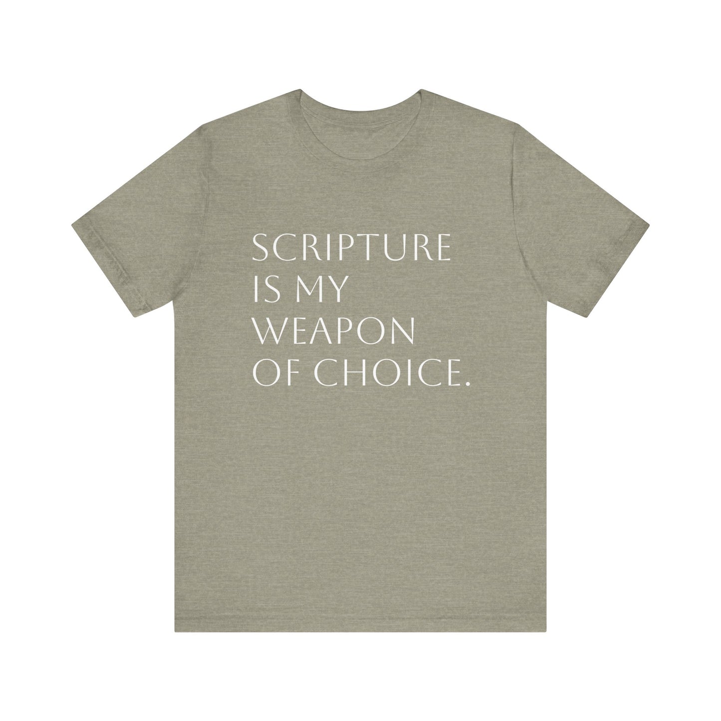 Scripture Is My Weapon of Choice Unisex Jersey Tee - Inspirational Faith Shirt