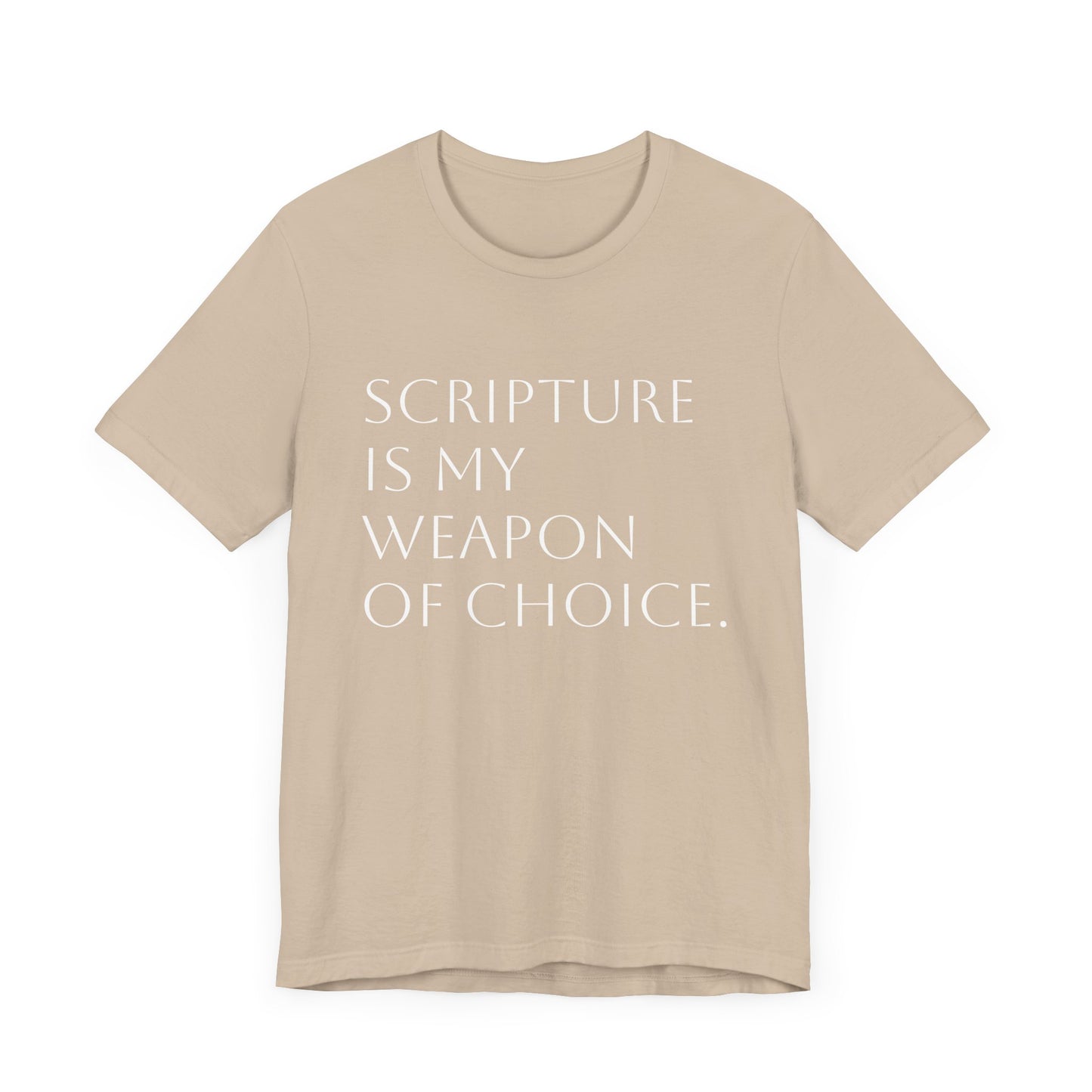 Scripture Is My Weapon of Choice Unisex Jersey Tee - Inspirational Faith Shirt