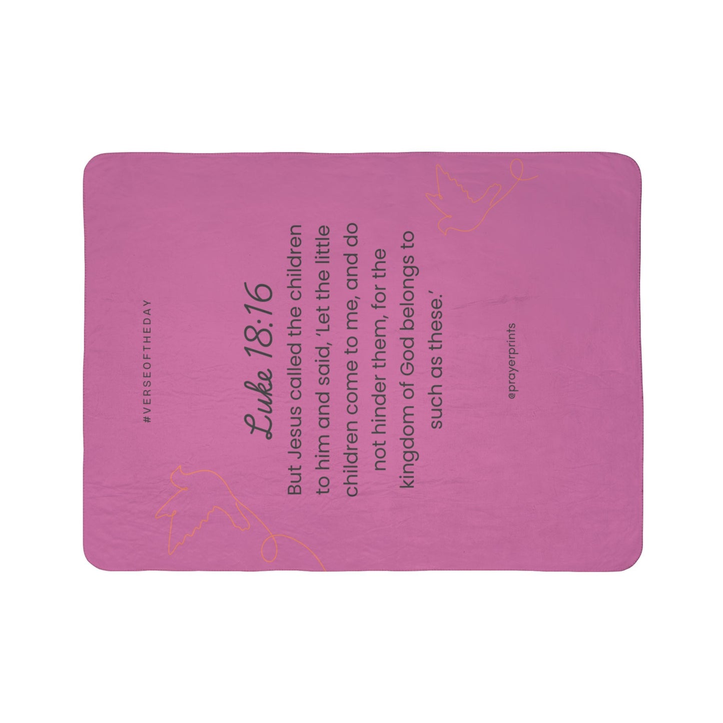Inspirational Fleece Sherpa Blanket - Luke 18:16 Scripture Message