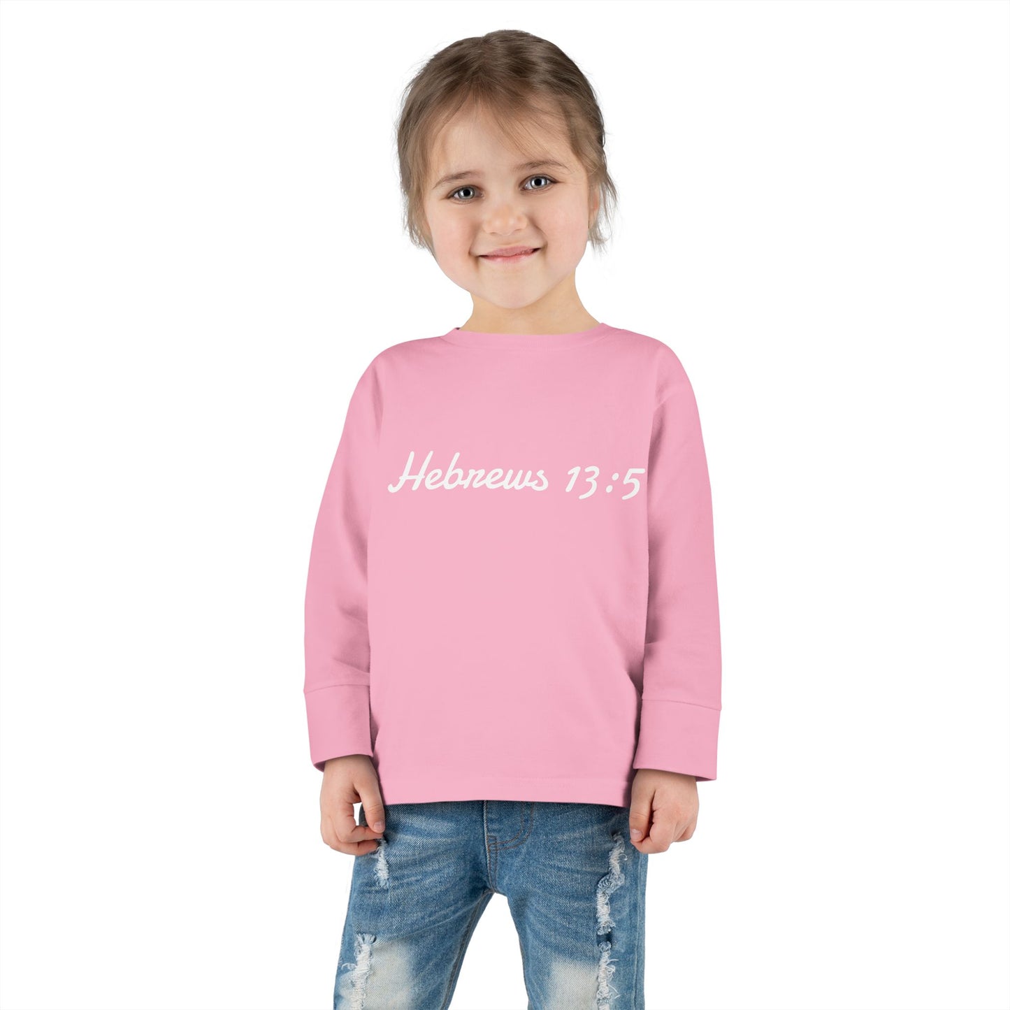Inspirational Toddler Long Sleeve Tee - Hebrews 13:5