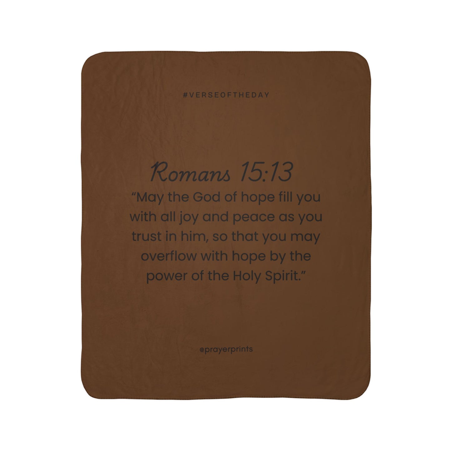 Cozy Fleece Sherpa Blanket with Inspirational Quote - Romans 15:13