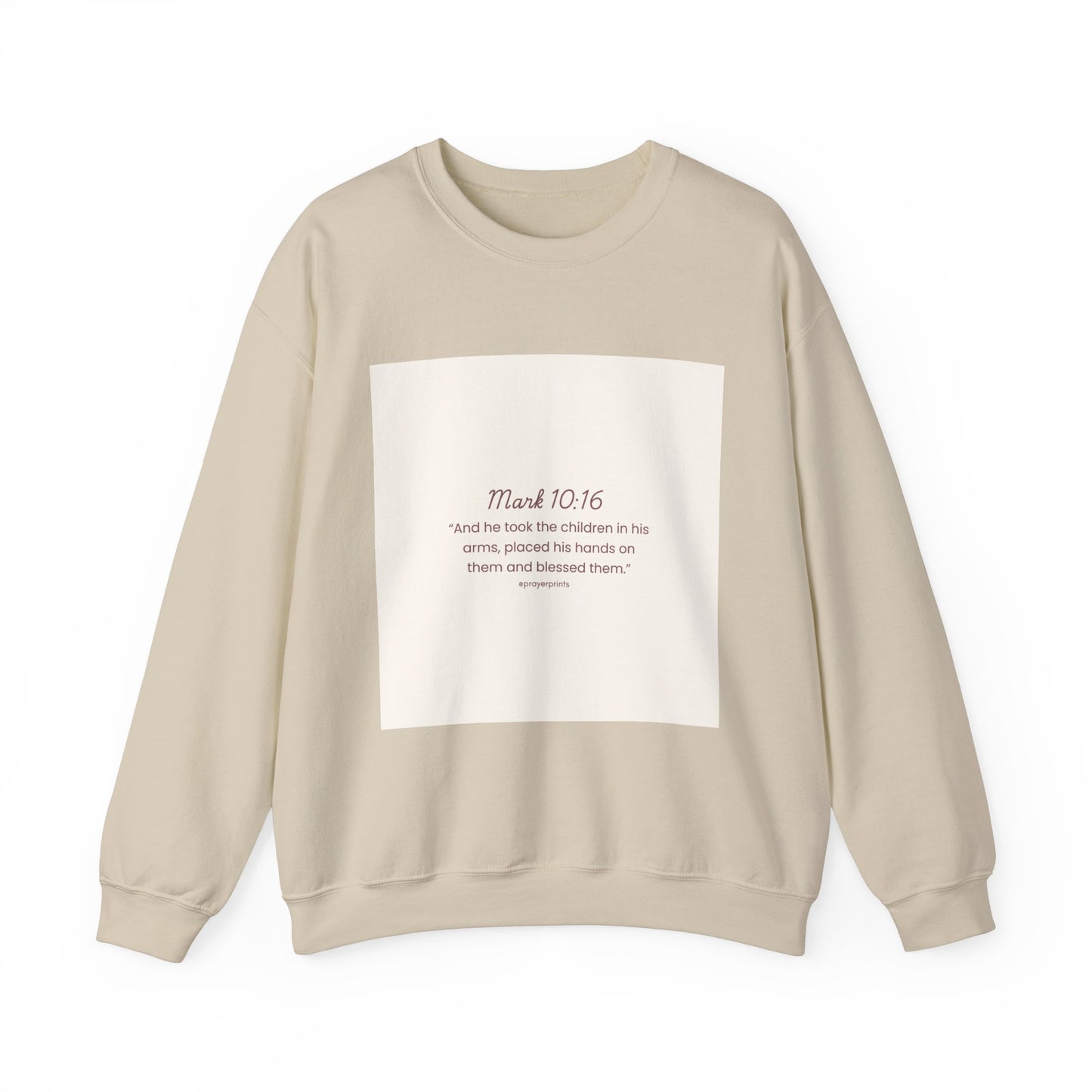 Faith-Inspired Unisex Heavy Blend™ Crewneck Sweatshirt - Mark 10:16 Quote