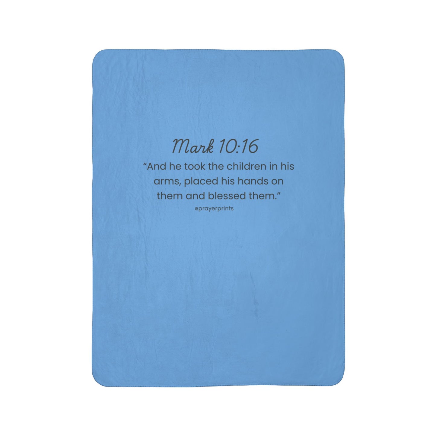 Bible Verse Fleece Sherpa Blanket - Mark 10:16 - Comforting Prayer Gift