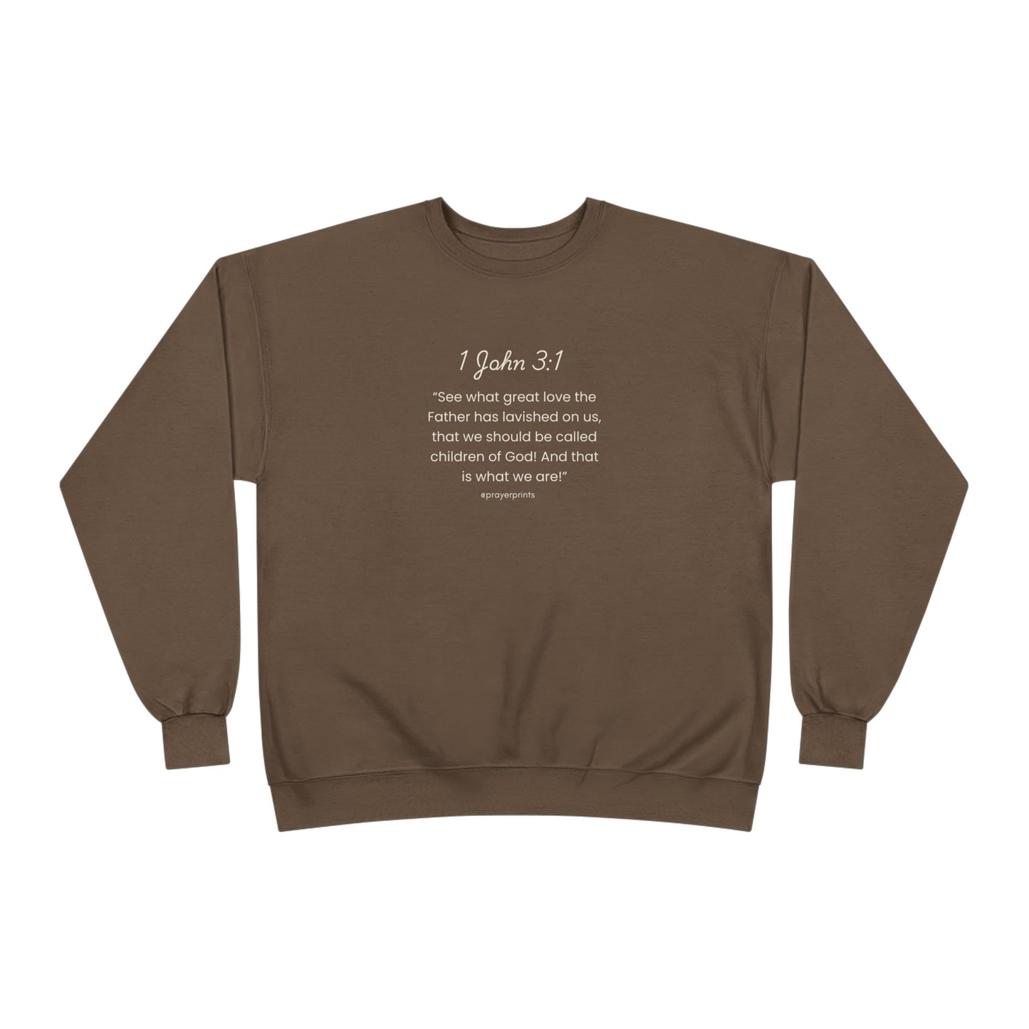 Inspirational Unisex EcoSmart® Crewneck Sweatshirt - 1 John 3:1 Message