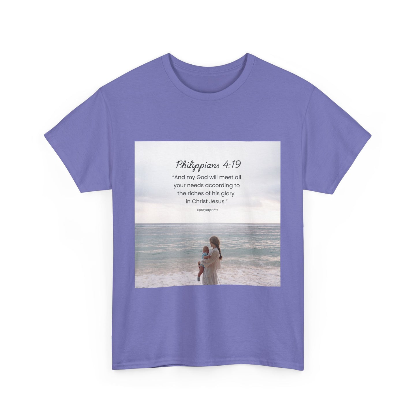 Inspirational Unisex Heavy Cotton Tee - 'Philippians 4:19'