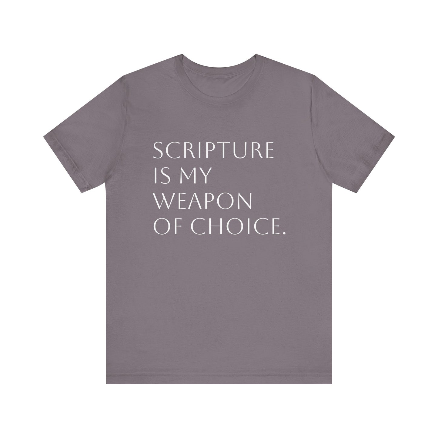 Scripture Is My Weapon of Choice Unisex Jersey Tee - Inspirational Faith Shirt
