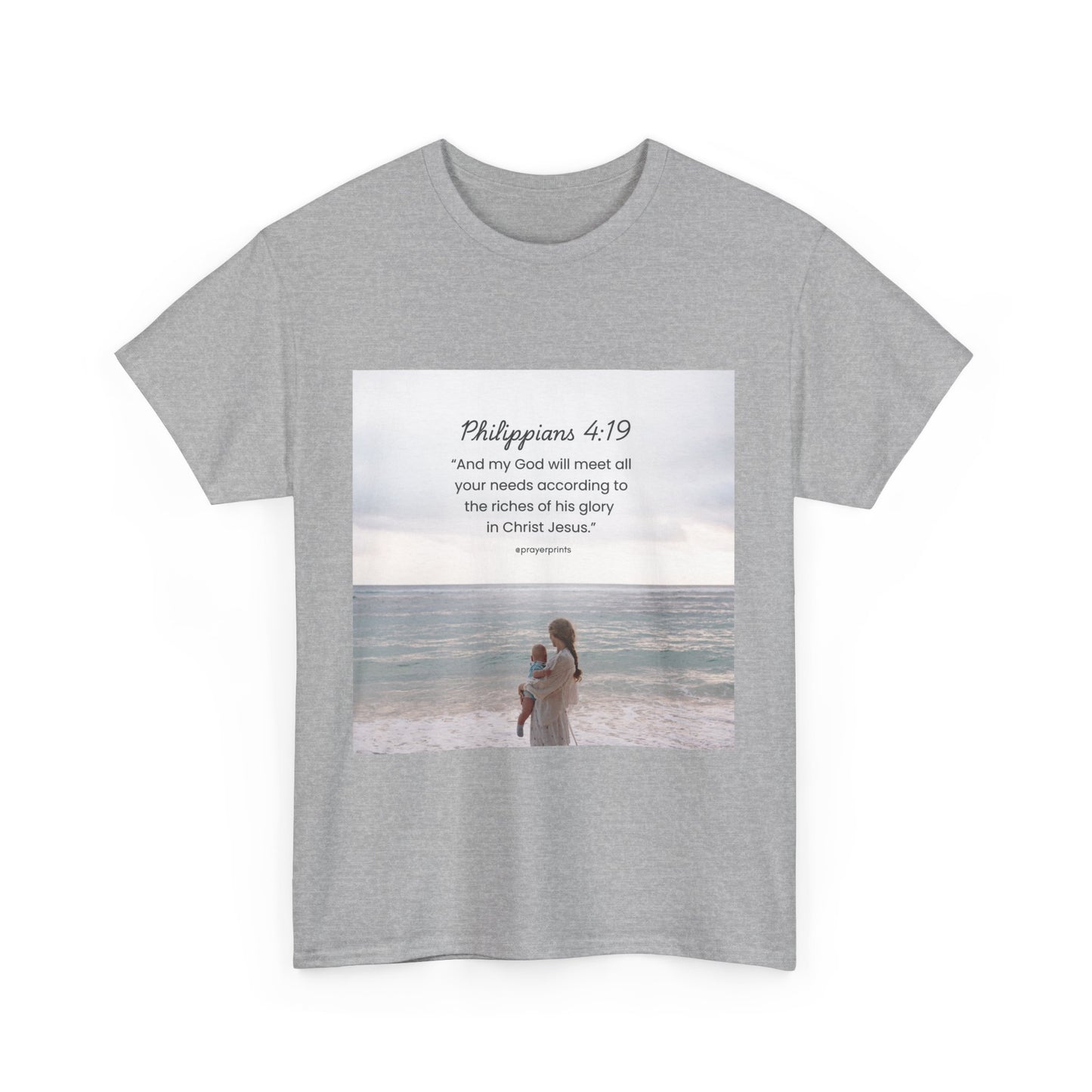 Inspirational Unisex Heavy Cotton Tee - 'Philippians 4:19'