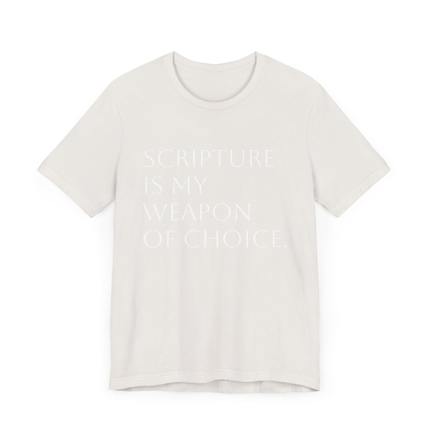 Scripture Is My Weapon of Choice Unisex Jersey Tee - Inspirational Faith Shirt