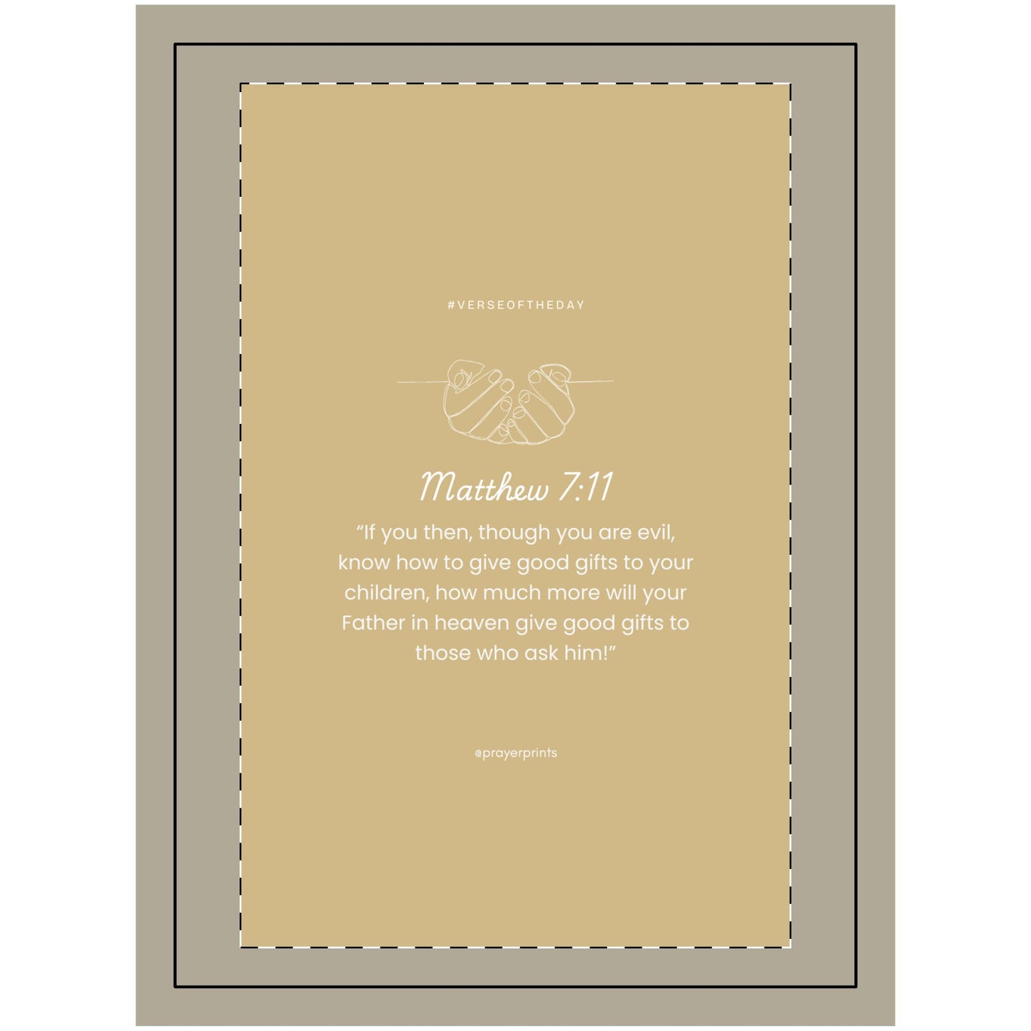 Inspirational Wood Topped Wall Tapestry - Bible Verse Matthew 7:11