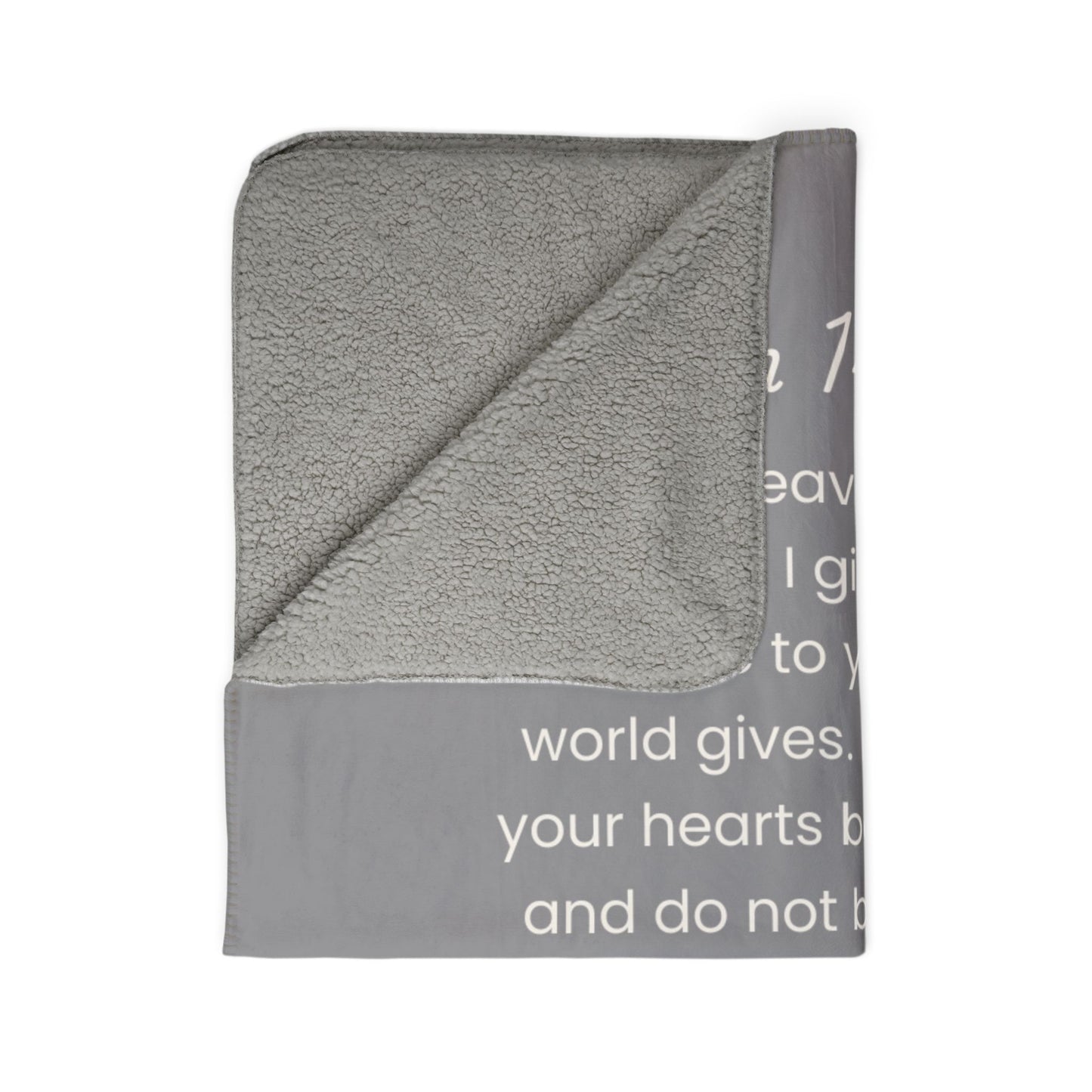 Inspirational Fleece Sherpa Blanket | John 14:27 Quote | Cozy Christian Home Decor