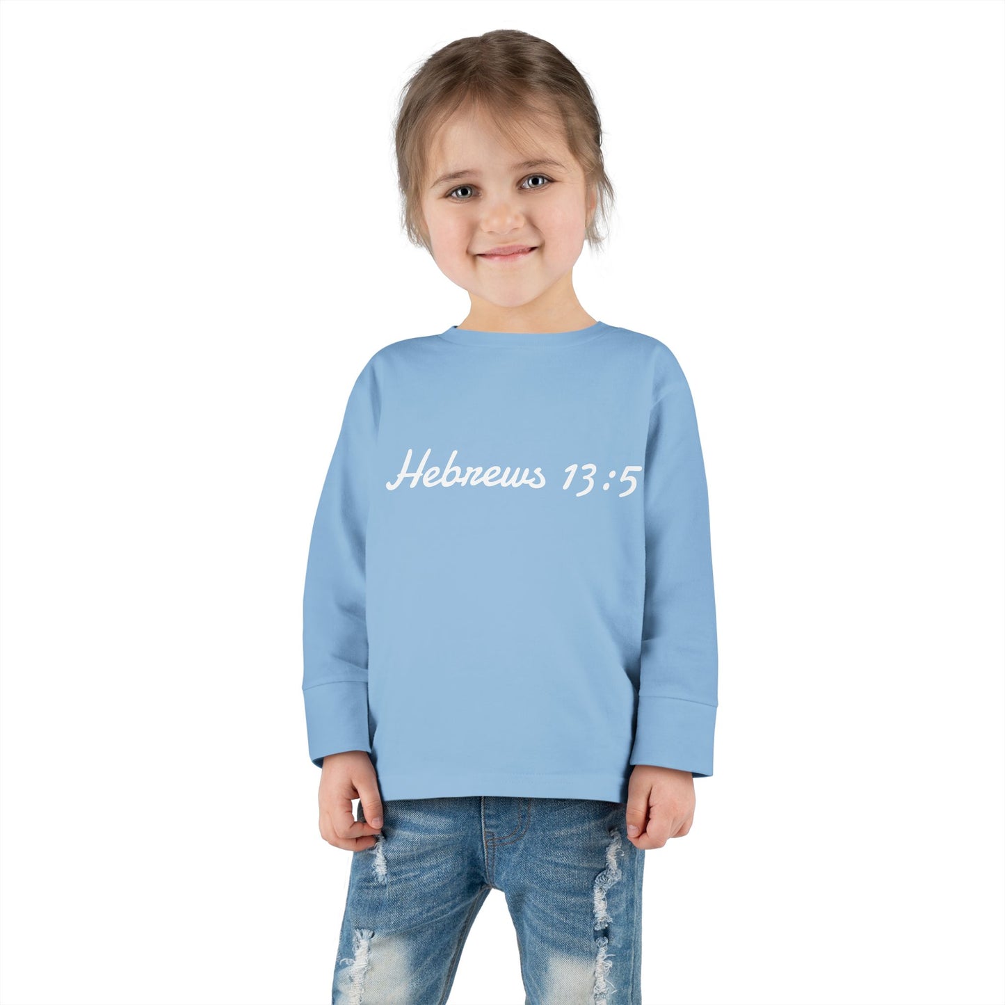 Inspirational Toddler Long Sleeve Tee - Hebrews 13:5