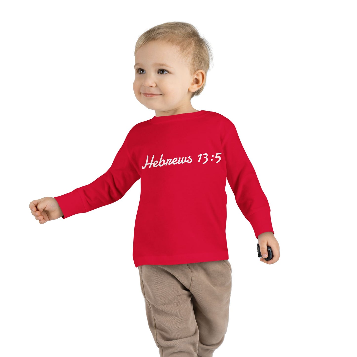 Inspirational Toddler Long Sleeve Tee - Hebrews 13:5