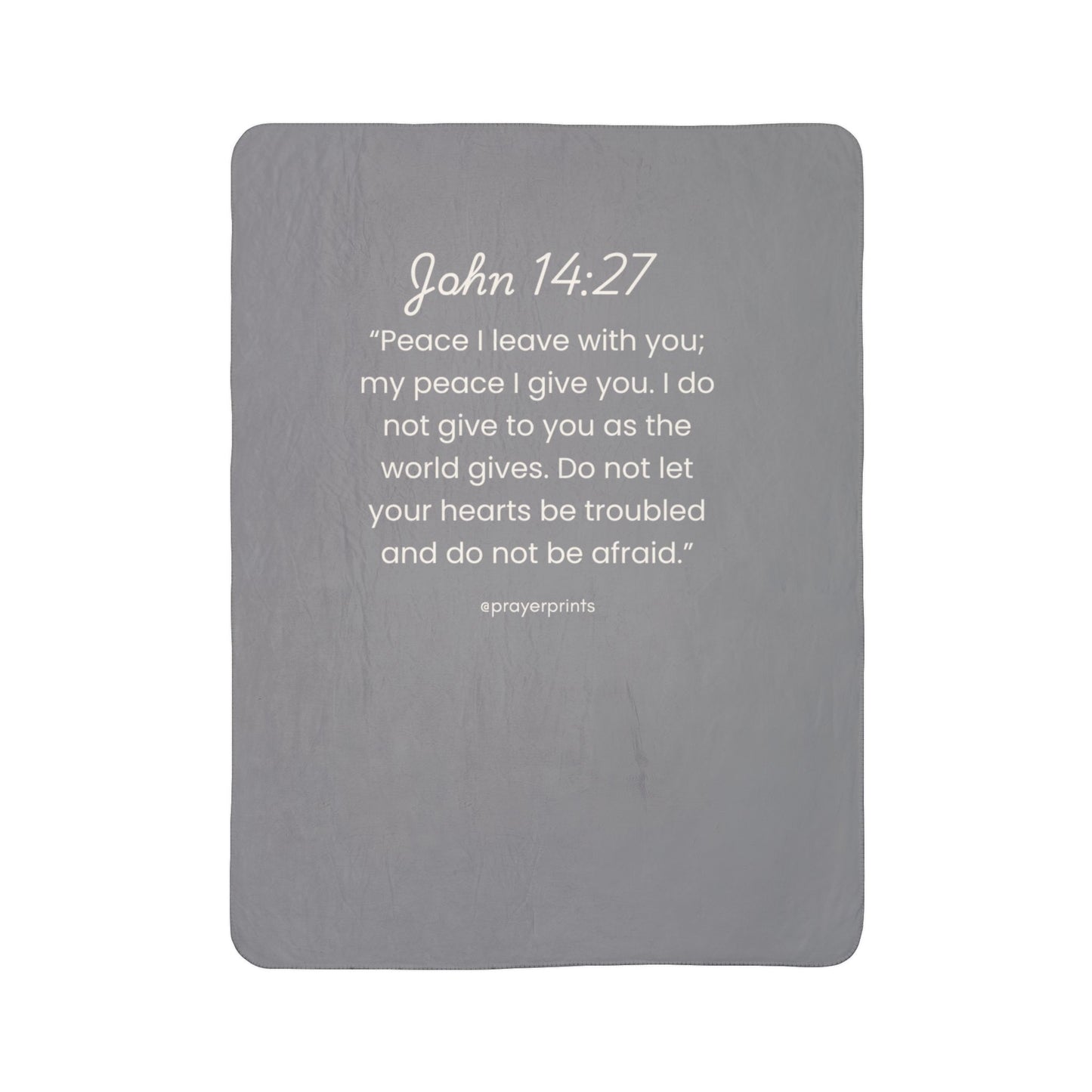 Inspirational Fleece Sherpa Blanket | John 14:27 Quote | Cozy Christian Home Decor