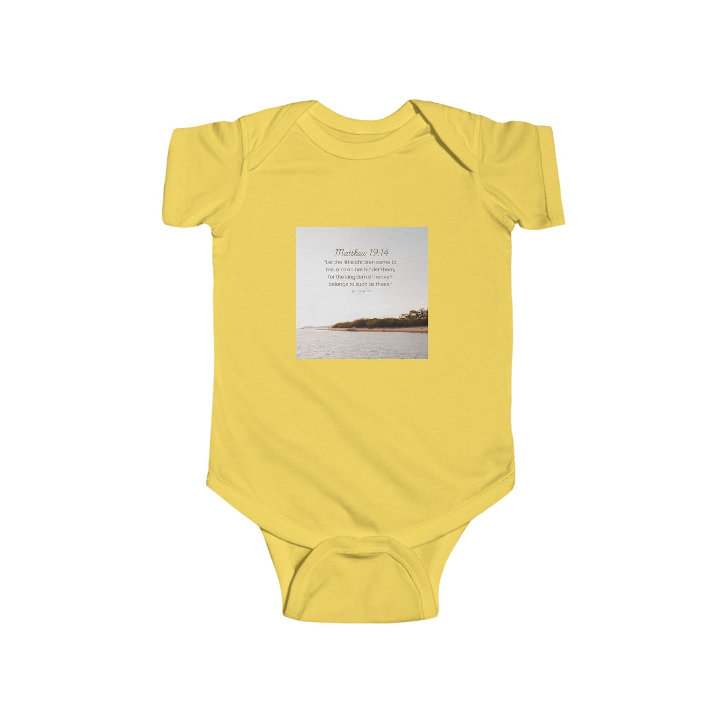 Inspirational Infant Bodysuit with Matthew 19:14 - Perfect for Baby Showers & New Parents
