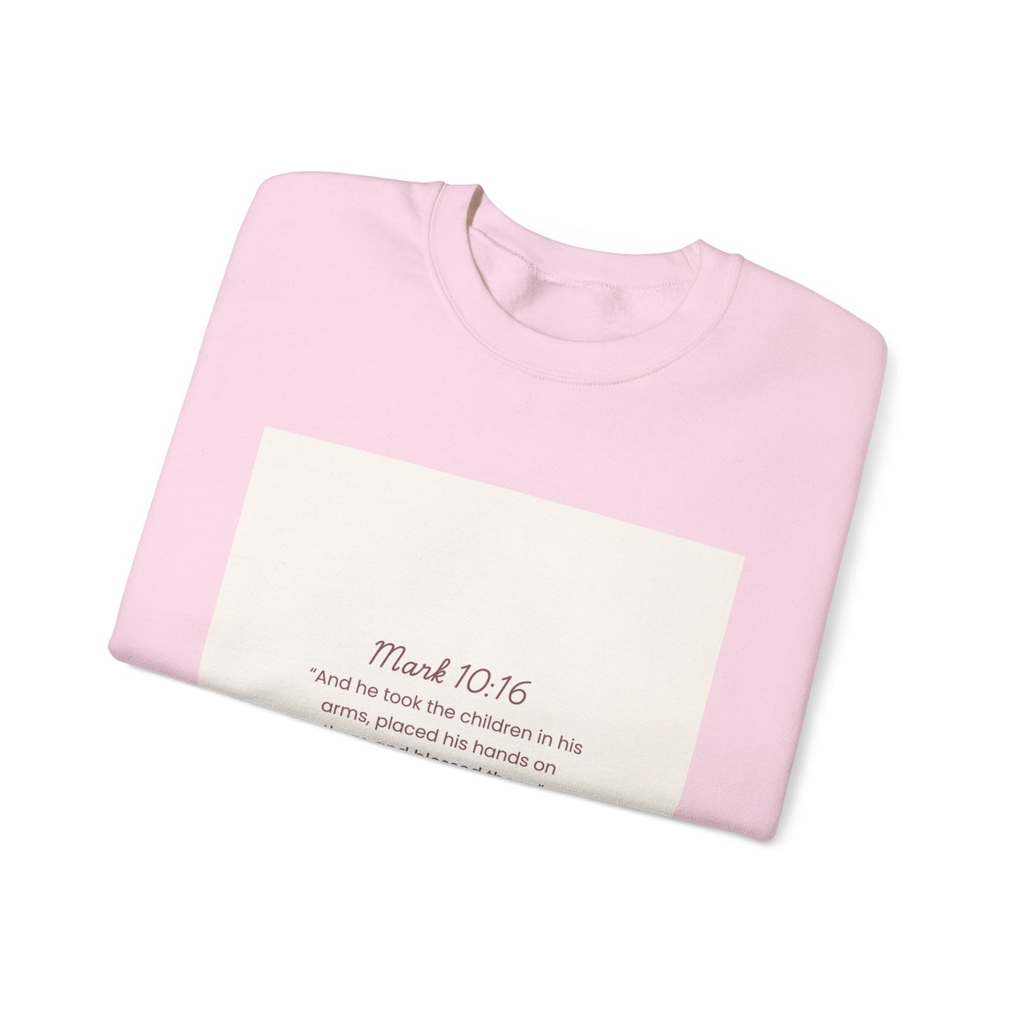 Faith-Inspired Unisex Heavy Blend™ Crewneck Sweatshirt - Mark 10:16 Quote
