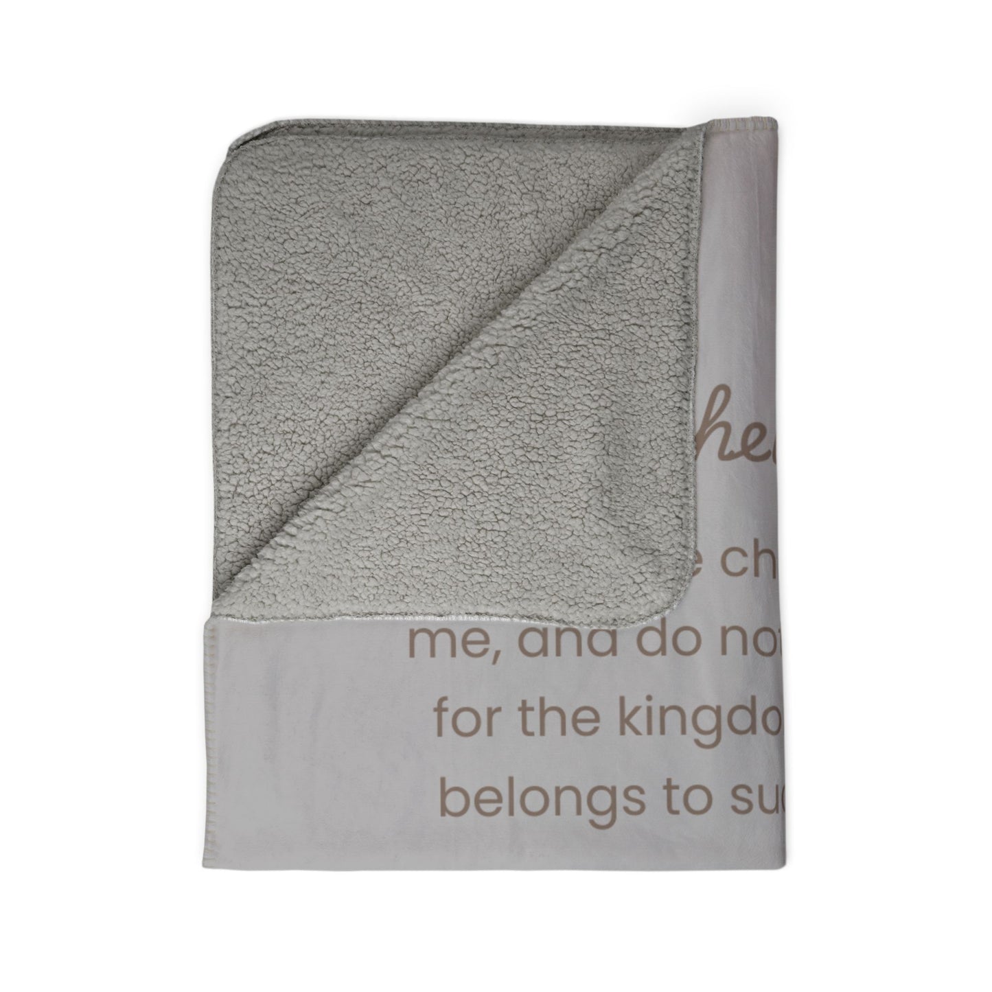 Inspirational Fleece Sherpa Blanket - Matthew 19:14 - Cozy Gift for Kids and Family