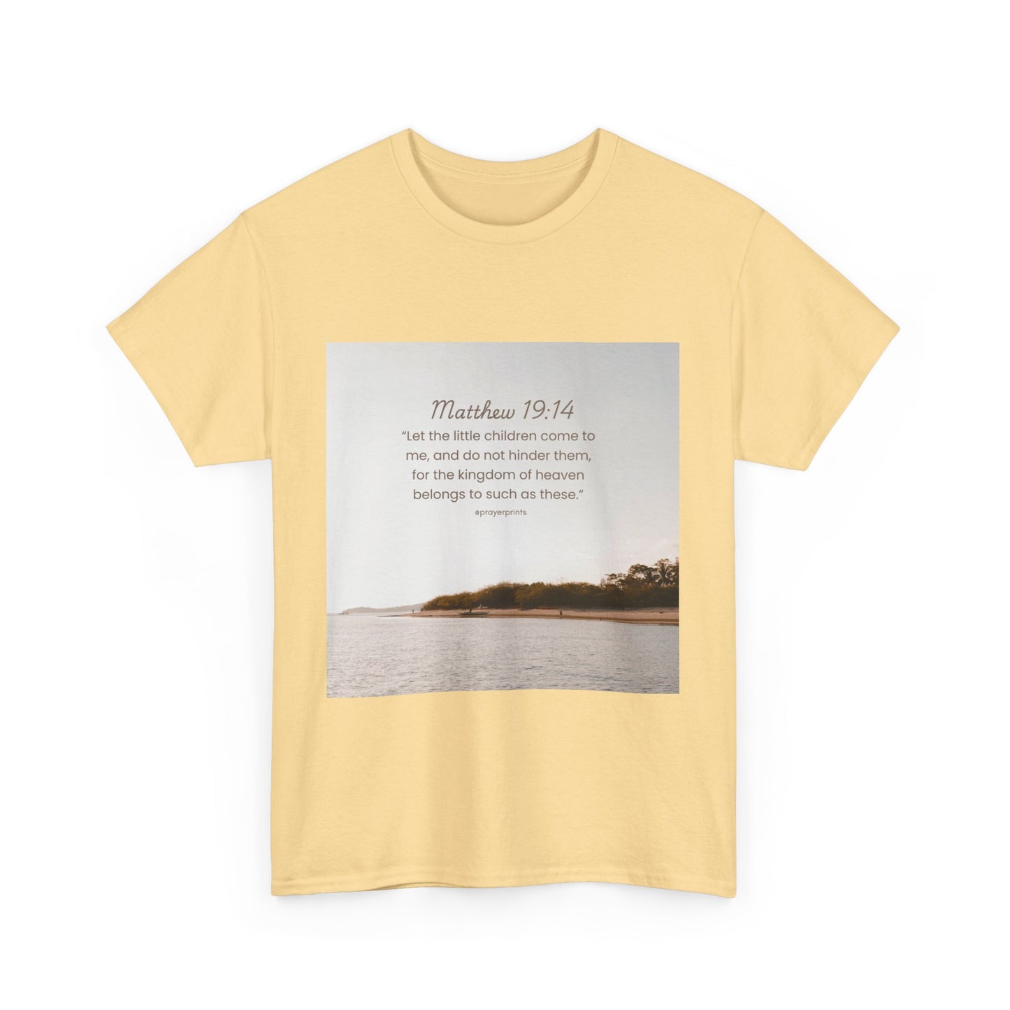 Inspirational Unisex Heavy Cotton Tee - Matthew 19:14 Design
