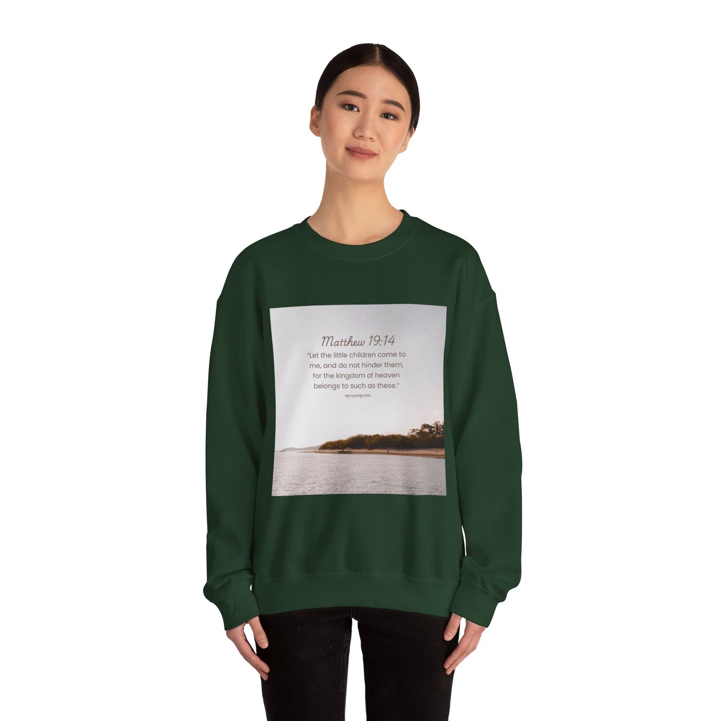 Inspirational Crewneck Sweatshirt with Biblical Verse - Unisex Heavy Blend