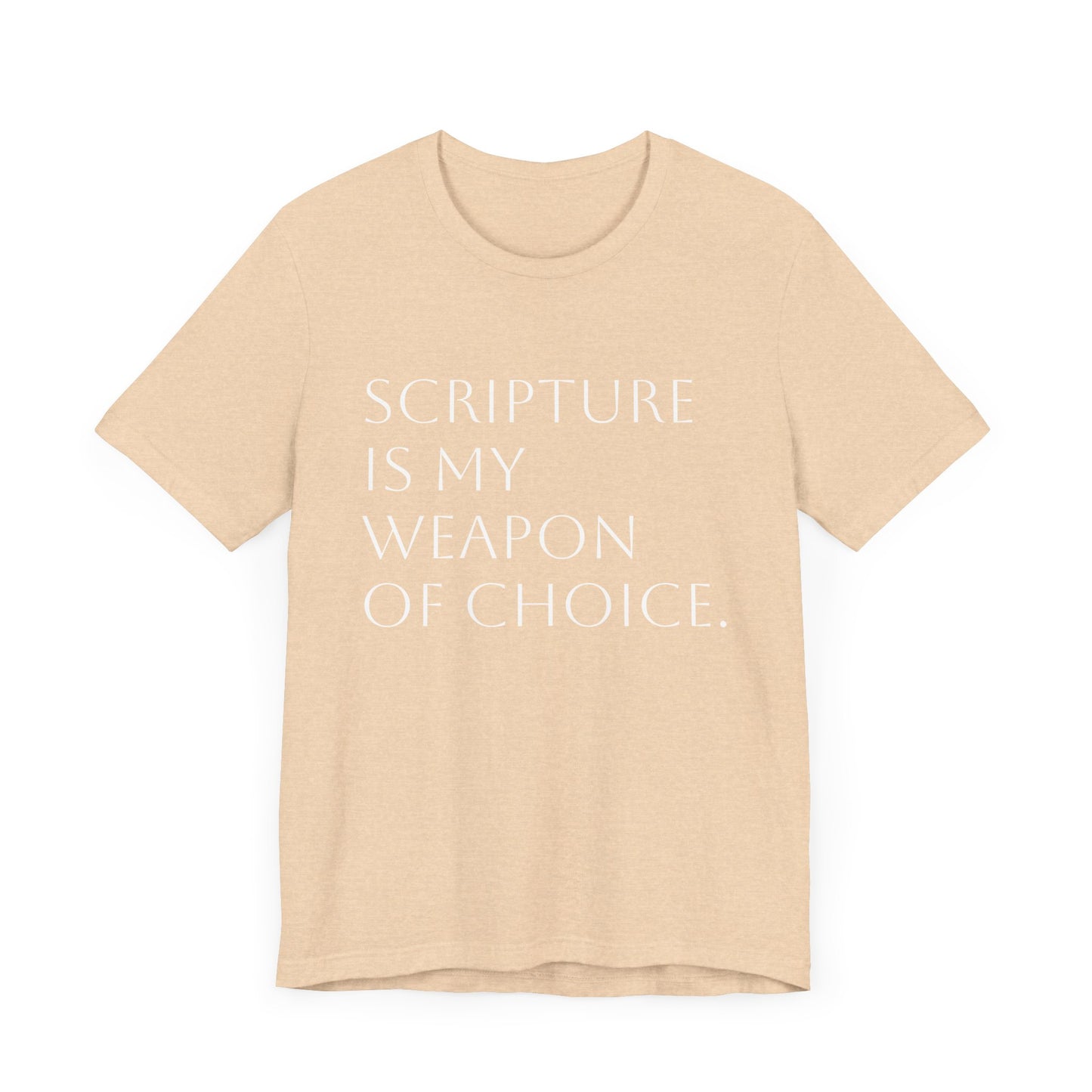 Scripture Is My Weapon of Choice Unisex Jersey Tee - Inspirational Faith Shirt