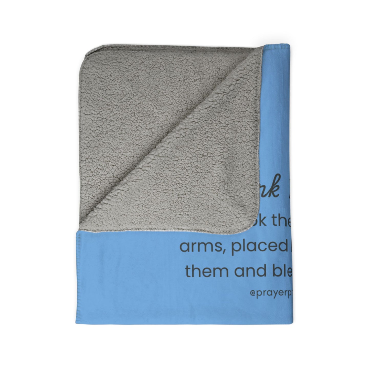 Bible Verse Fleece Sherpa Blanket - Mark 10:16 - Comforting Prayer Gift