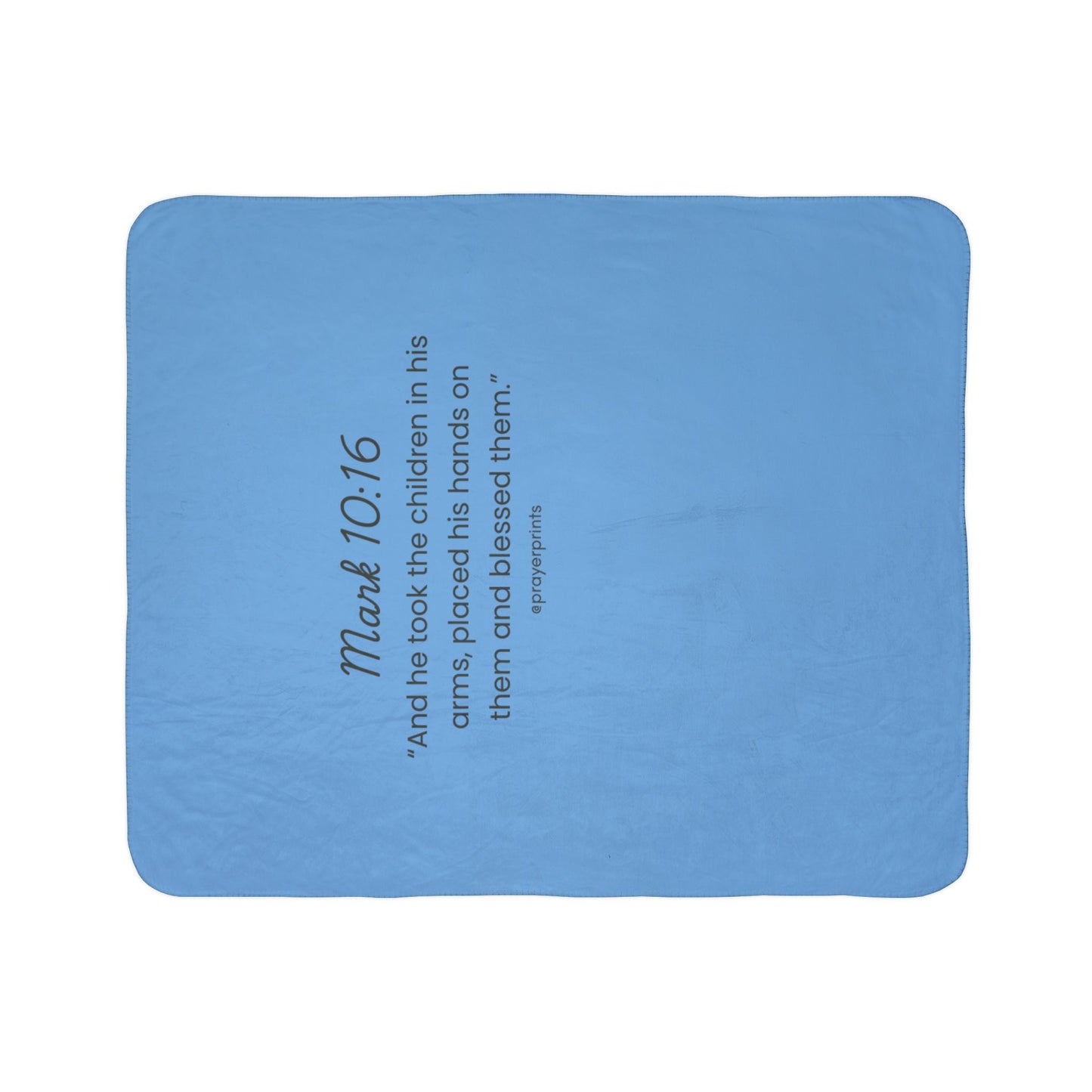 Bible Verse Fleece Sherpa Blanket - Mark 10:16 - Comforting Prayer Gift
