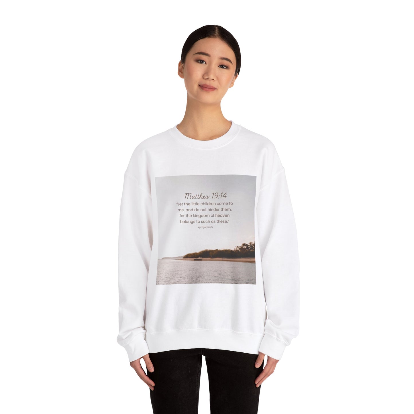 Inspirational Crewneck Sweatshirt with Biblical Verse - Unisex Heavy Blend