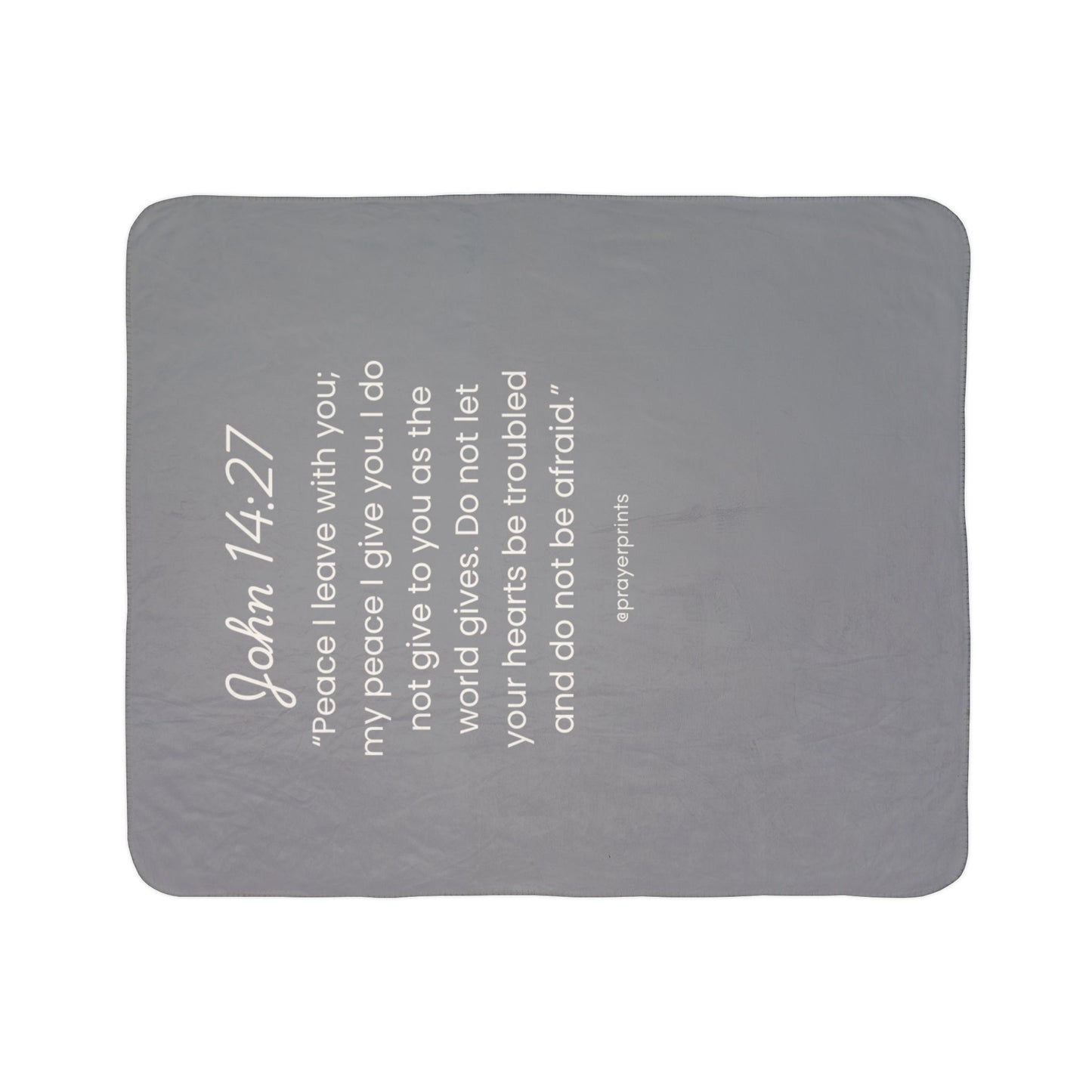 Inspirational Fleece Sherpa Blanket | John 14:27 Quote | Cozy Christian Home Decor