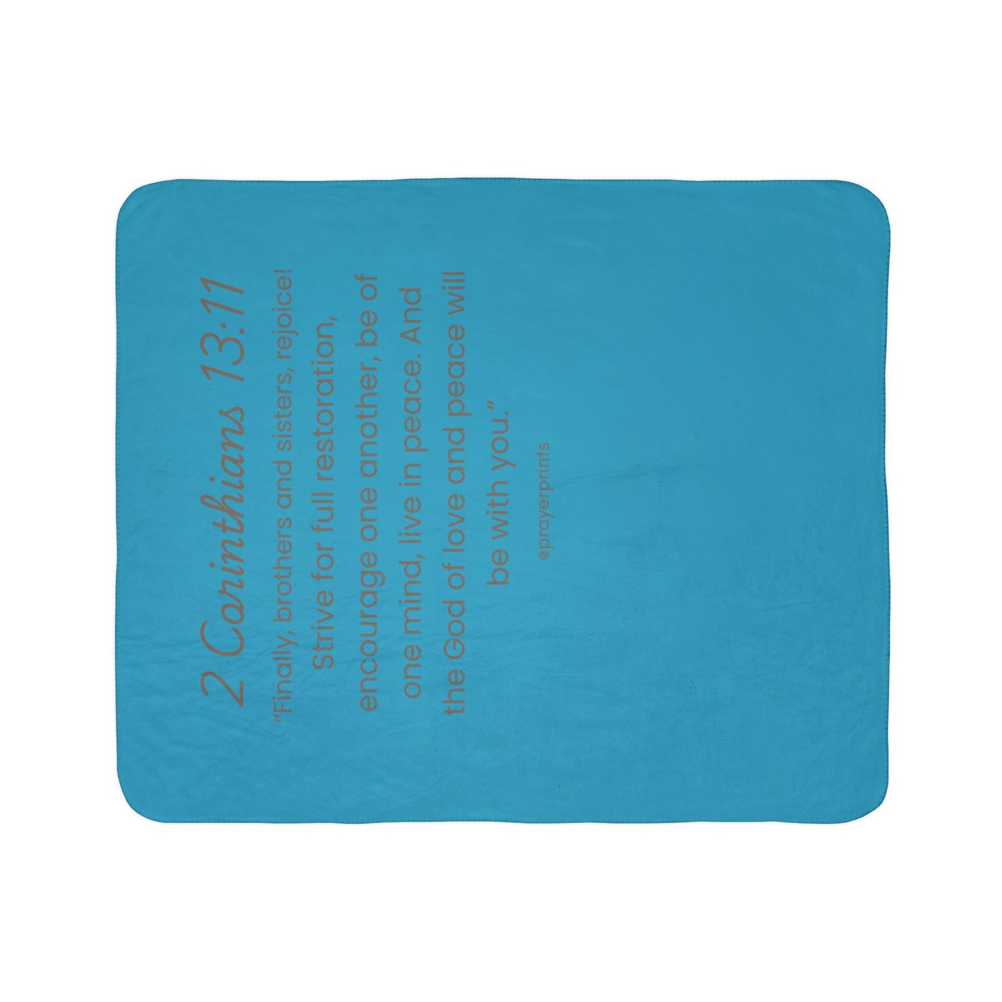 Inspirational Fleece Sherpa Blanket - 2 Corinthians 13:11