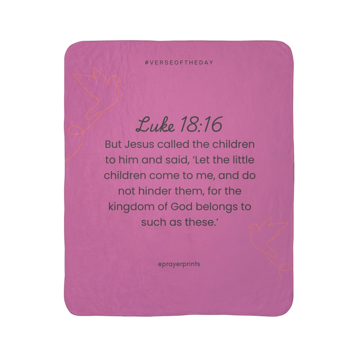 Inspirational Fleece Sherpa Blanket - Luke 18:16 Scripture Message