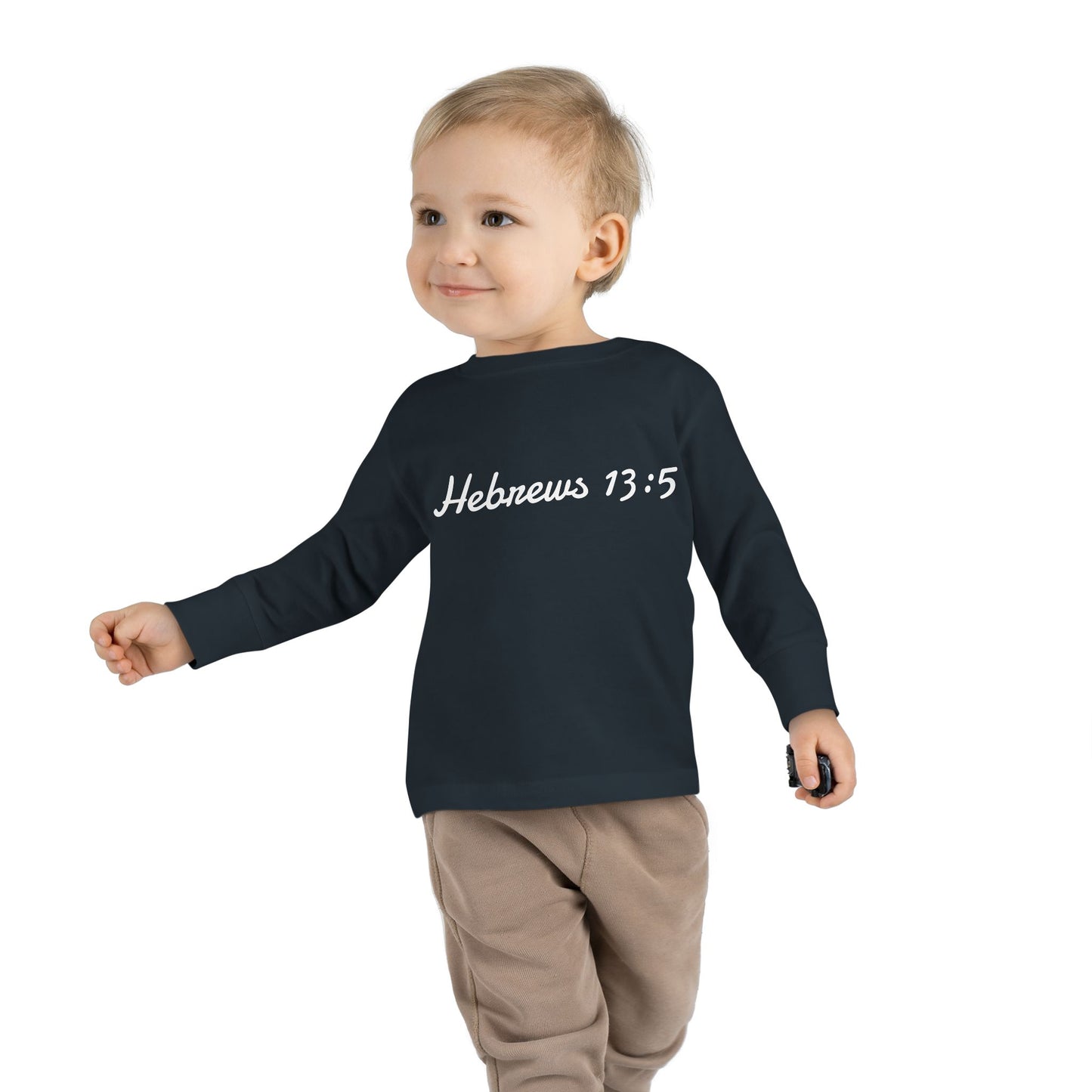 Inspirational Toddler Long Sleeve Tee - Hebrews 13:5