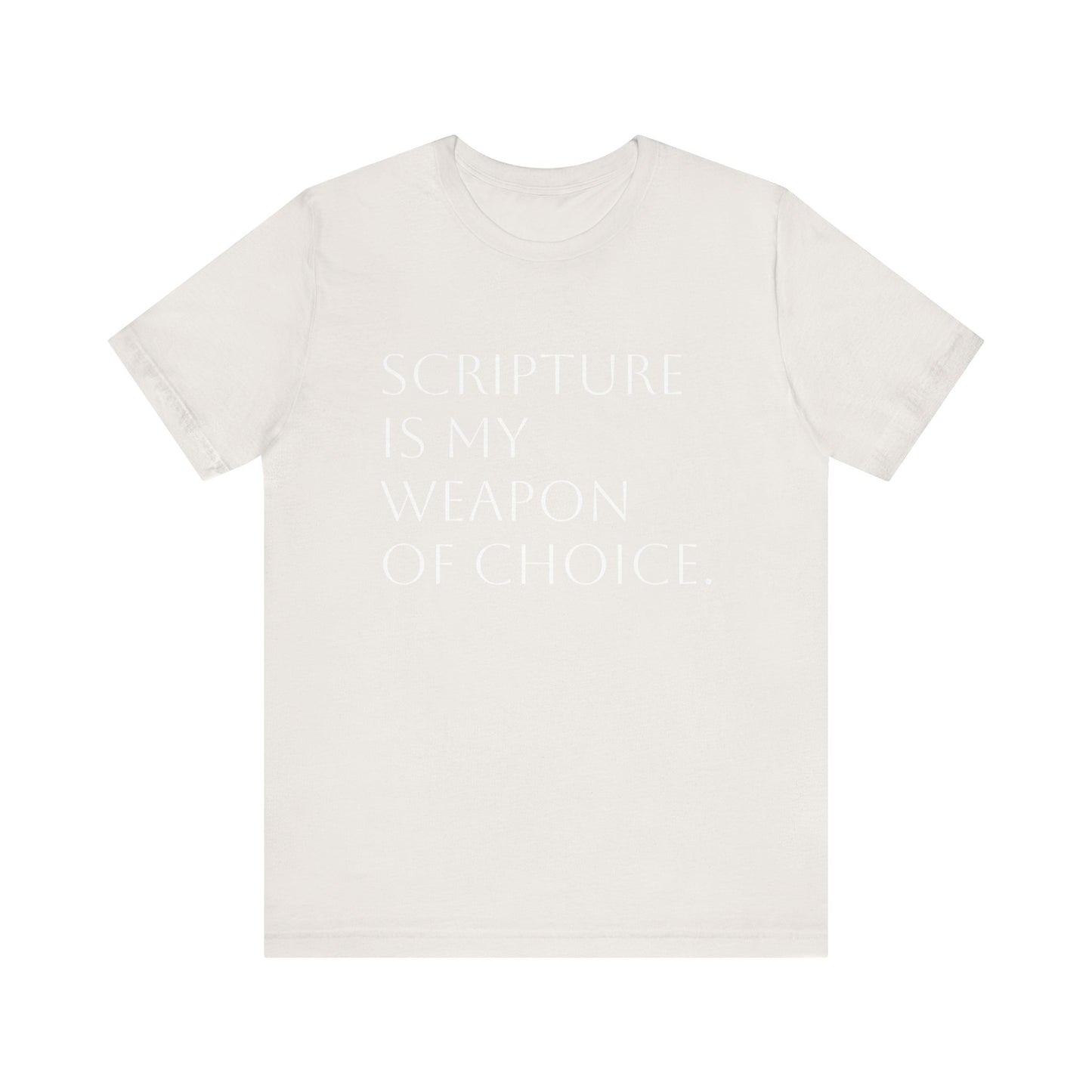 Scripture Is My Weapon of Choice Unisex Jersey Tee - Inspirational Faith Shirt