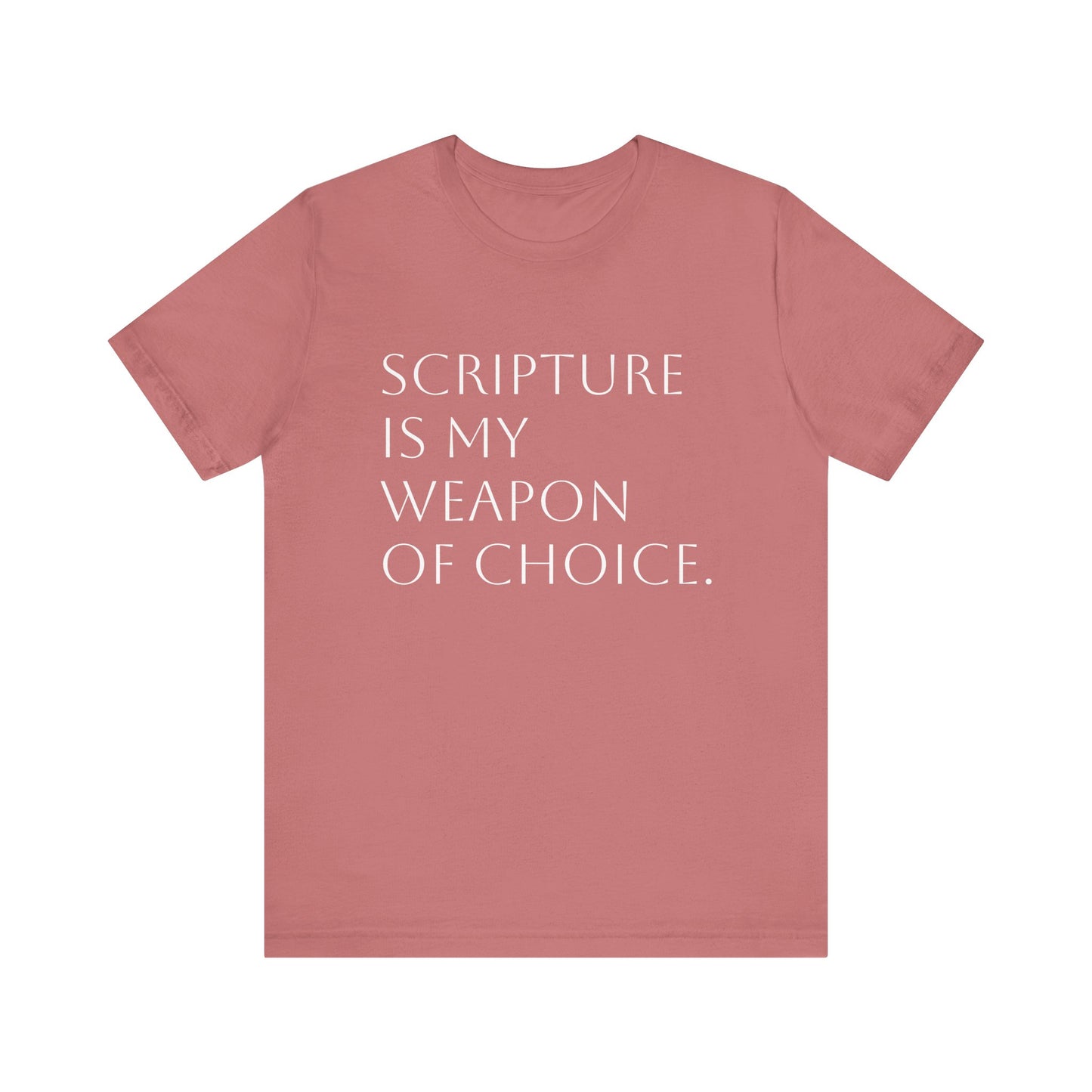 Scripture Is My Weapon of Choice Unisex Jersey Tee - Inspirational Faith Shirt