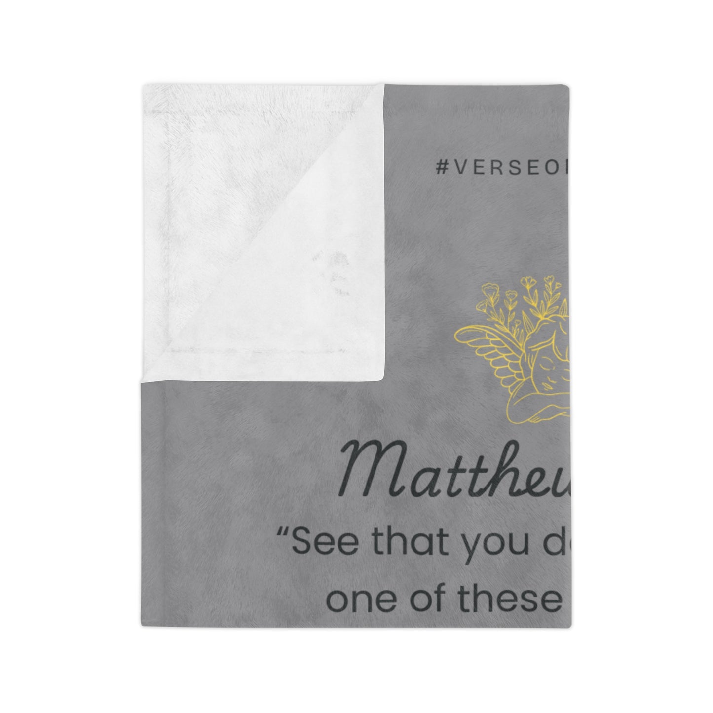 Inspirational Velveteen Microfiber Blanket with Matthew 18:10 Verse