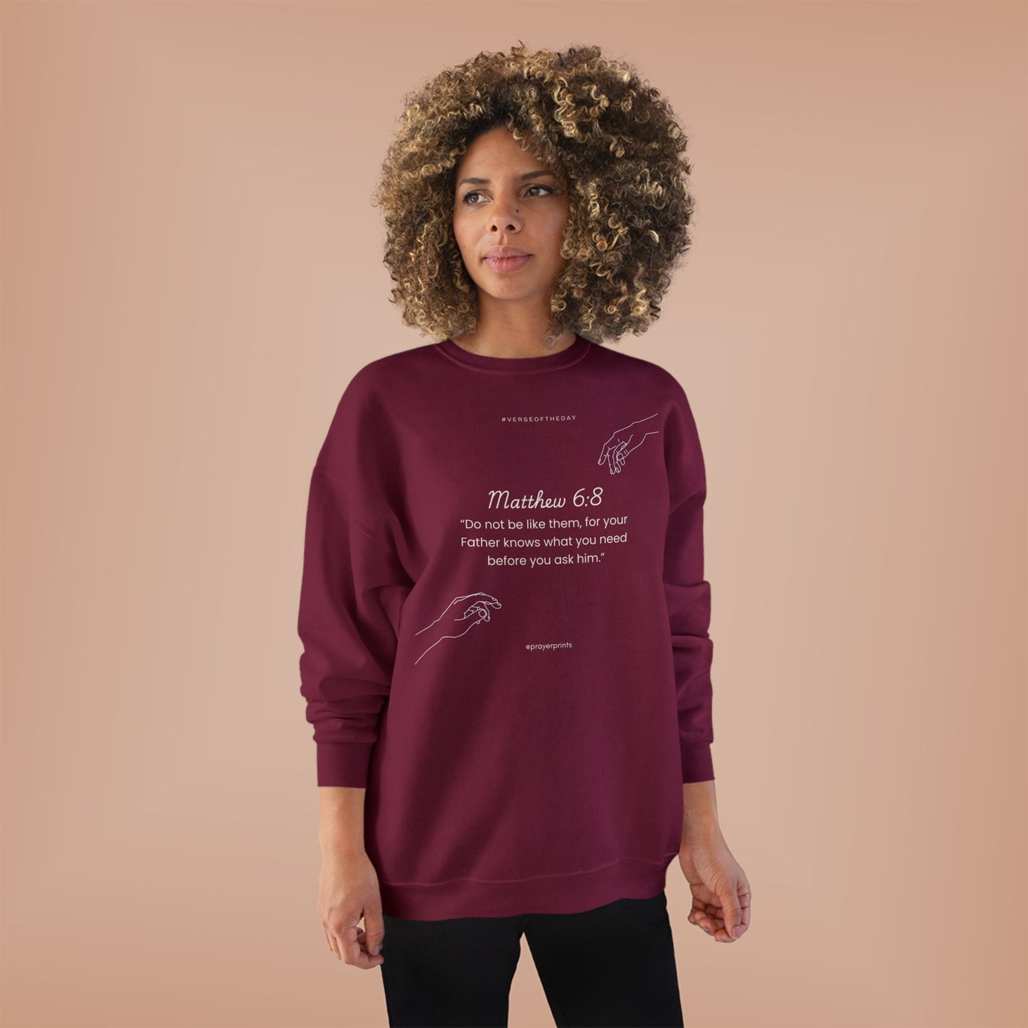 Inspirational Bible Verse Eco-Friendly Crewneck Sweatshirt
