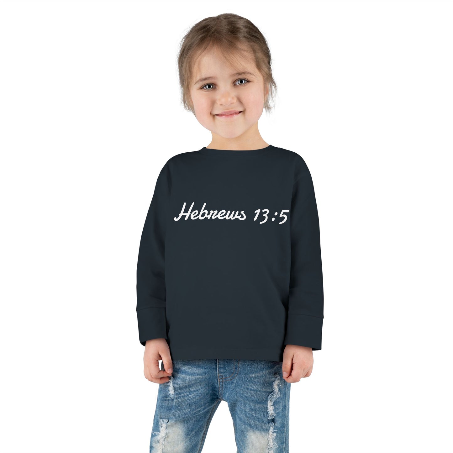 Inspirational Toddler Long Sleeve Tee - Hebrews 13:5