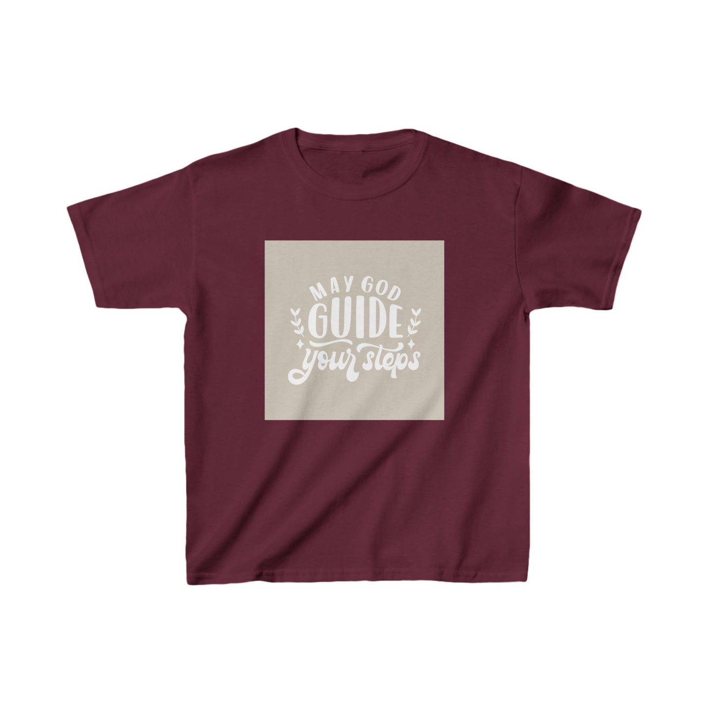 Inspirational Kids Cotton Tee - "May God Guide Your Steps"