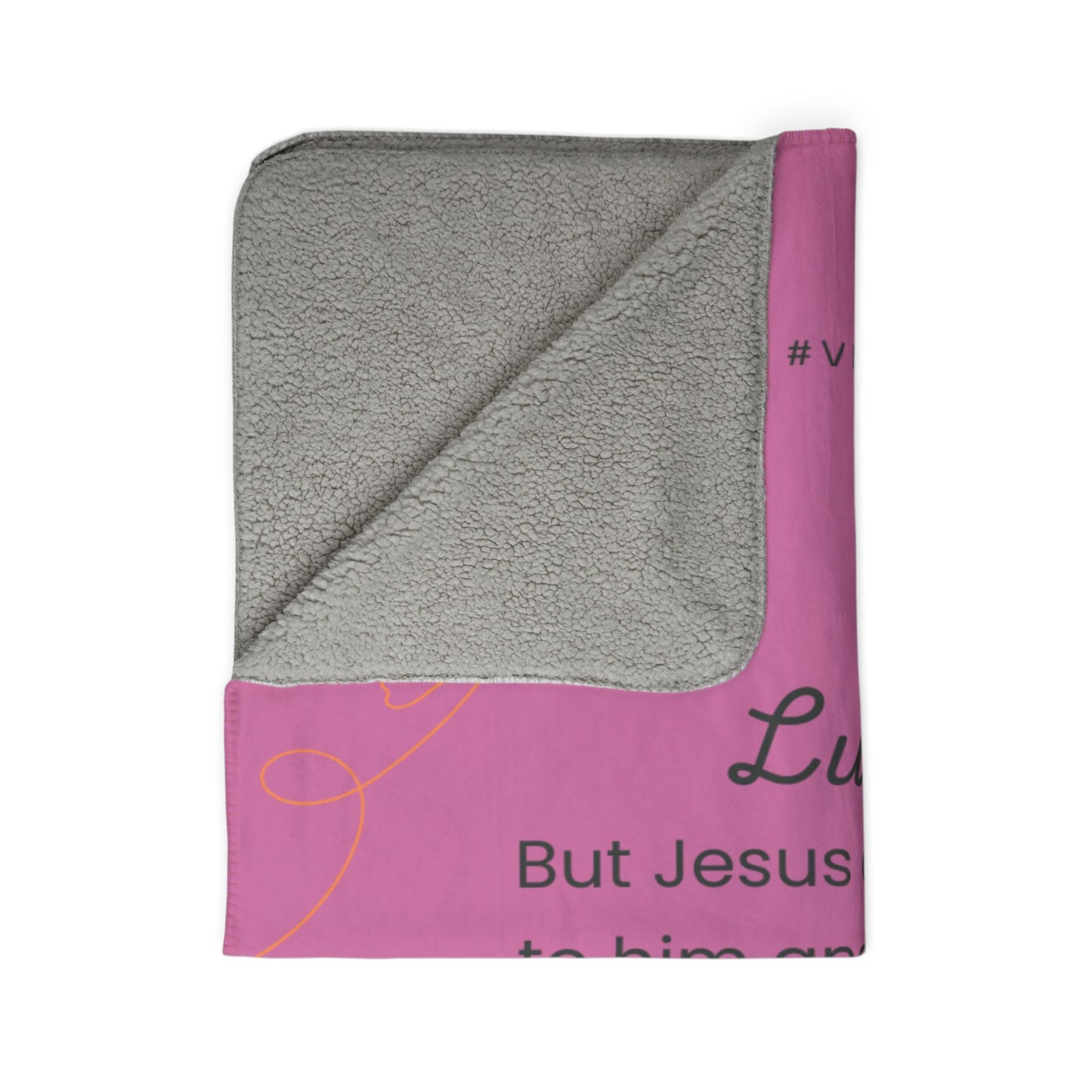Inspirational Fleece Sherpa Blanket - Luke 18:16 Scripture Message