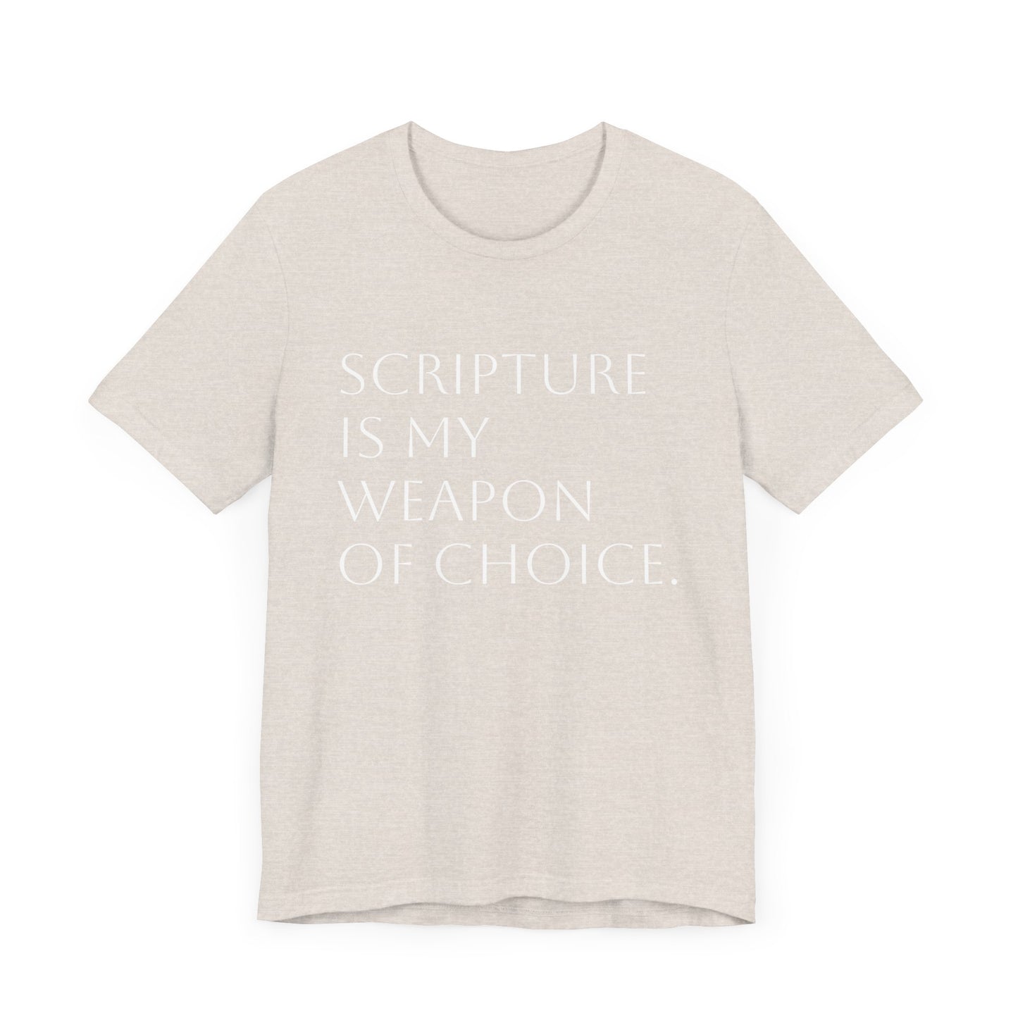 Scripture Is My Weapon of Choice Unisex Jersey Tee - Inspirational Faith Shirt